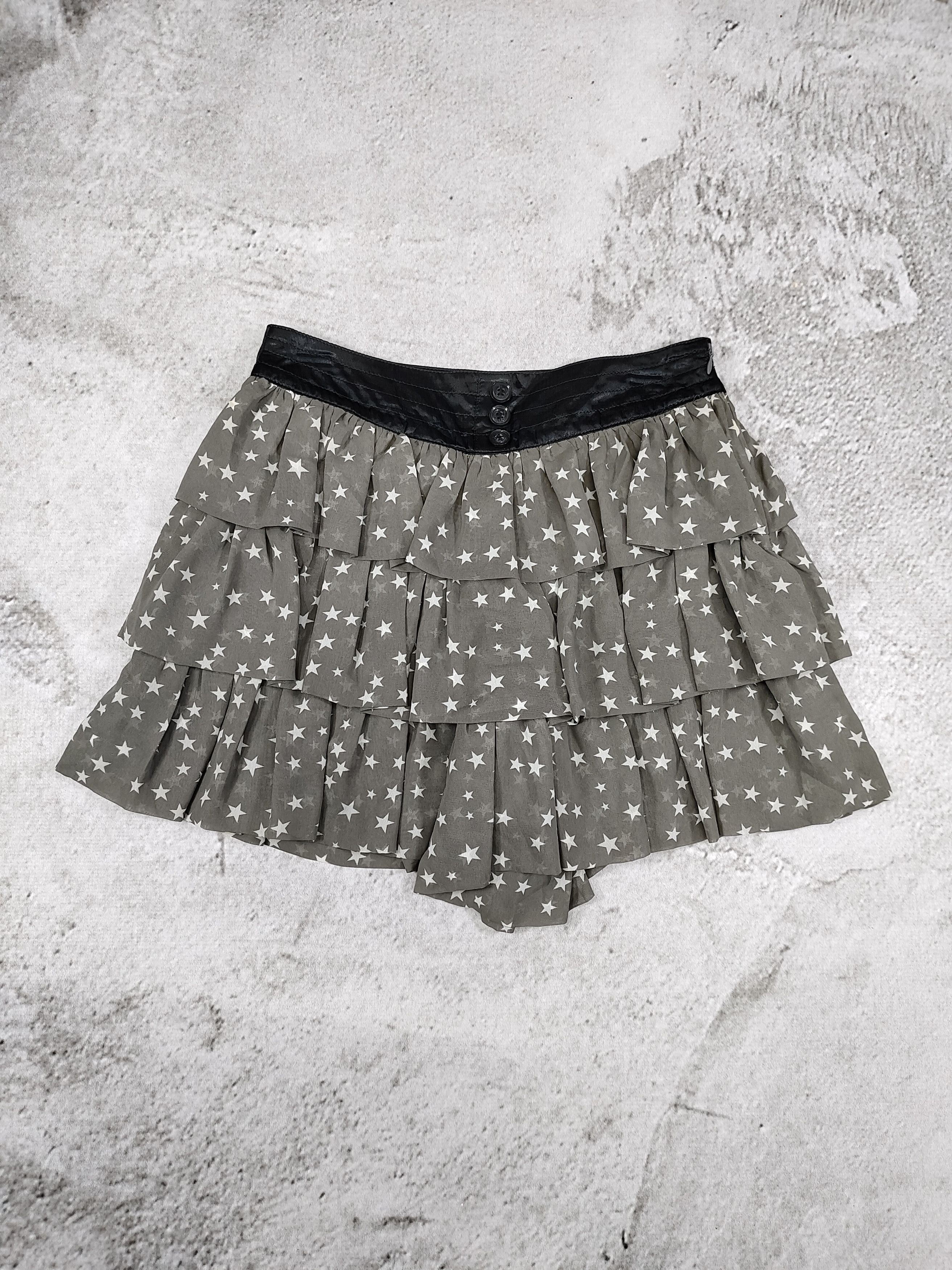 Japanese Brand Fr Japan- Feminine Coquette Star Print Tiered Ruffle Skort Size 30" / US 8 / IT 44 - 1 Thumbnail