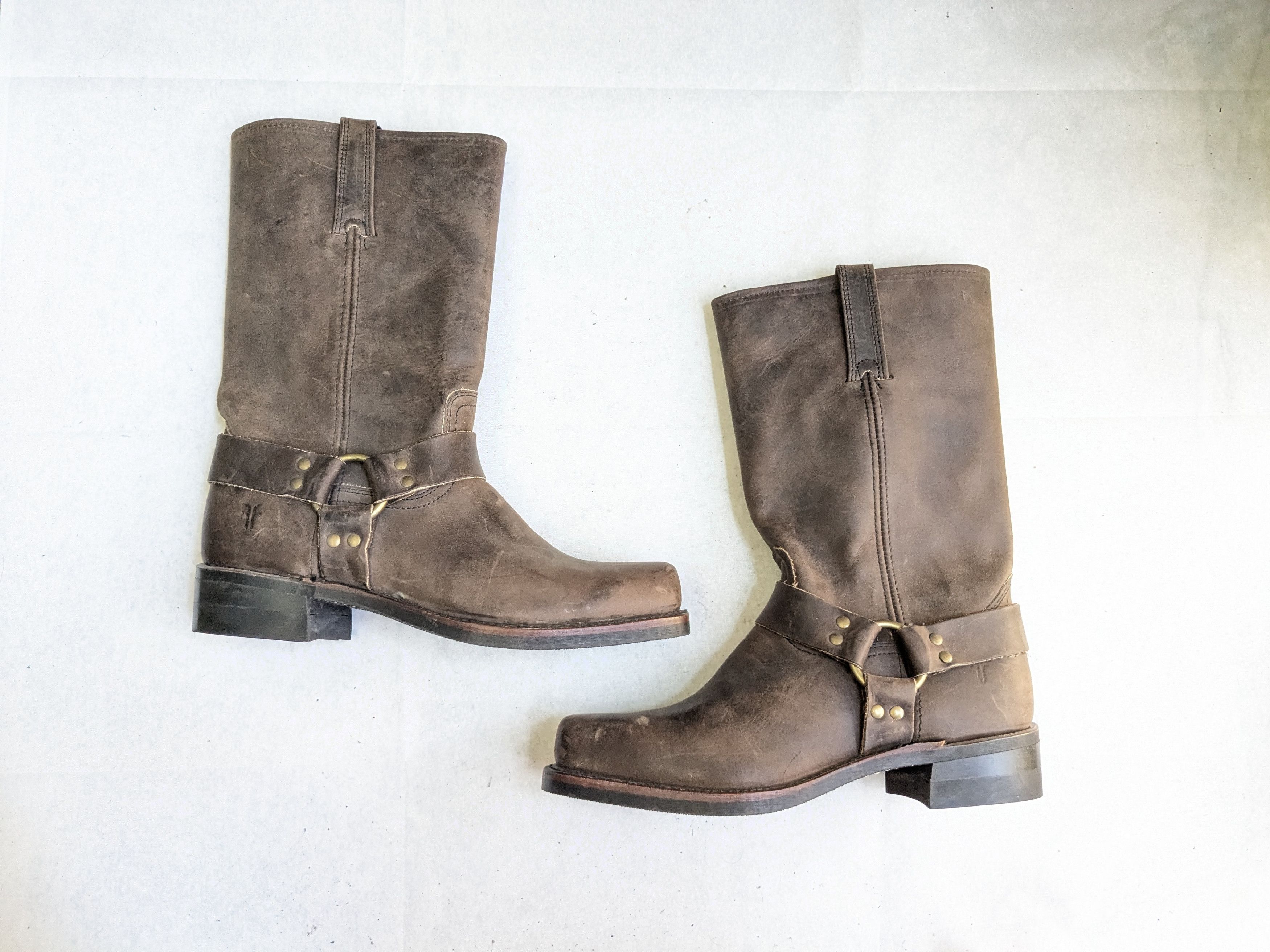 Frye Frye Harness Boots Brown 12 M Leather Buckle Strap Size US 12 / EU 45 - 1 Thumbnail