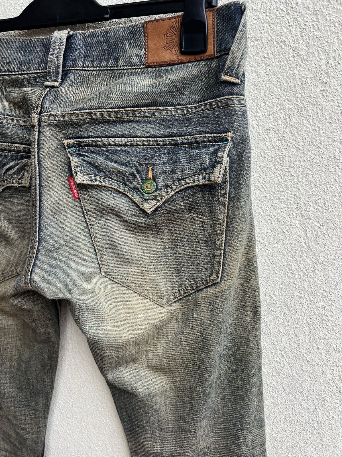 Vintage Vintage Tornado Mart Japan Distress Mud Denim Flare Jeans Size US 31 - 20 Thumbnail