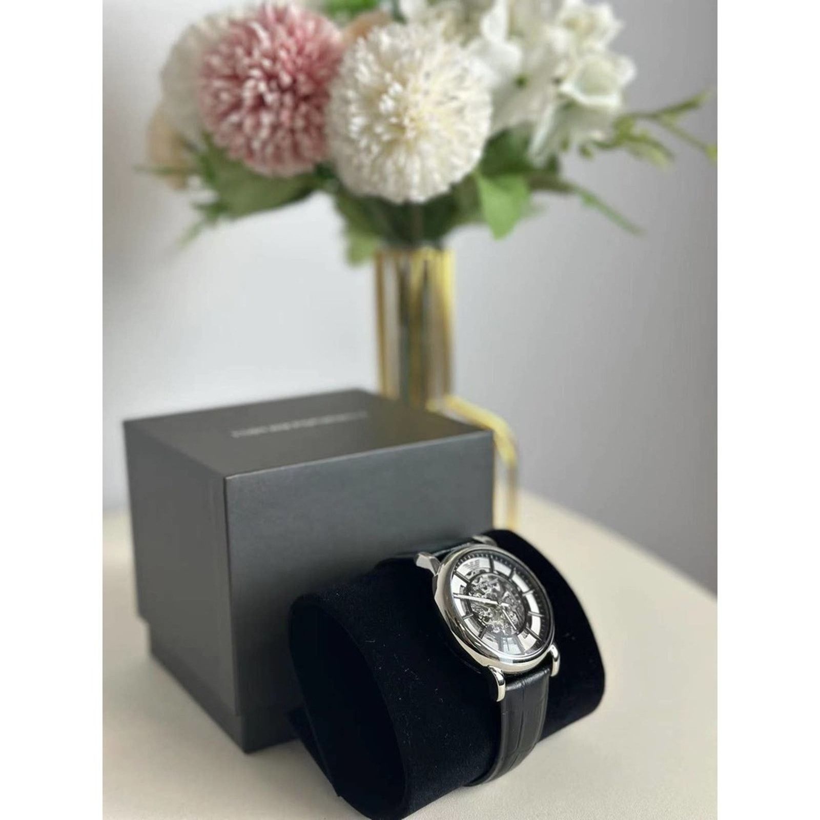 Emporio Armani Emporio Armani AR1981 Men Automatic Crocodile Leather Watch Size ONE SIZE - 3 Thumbnail