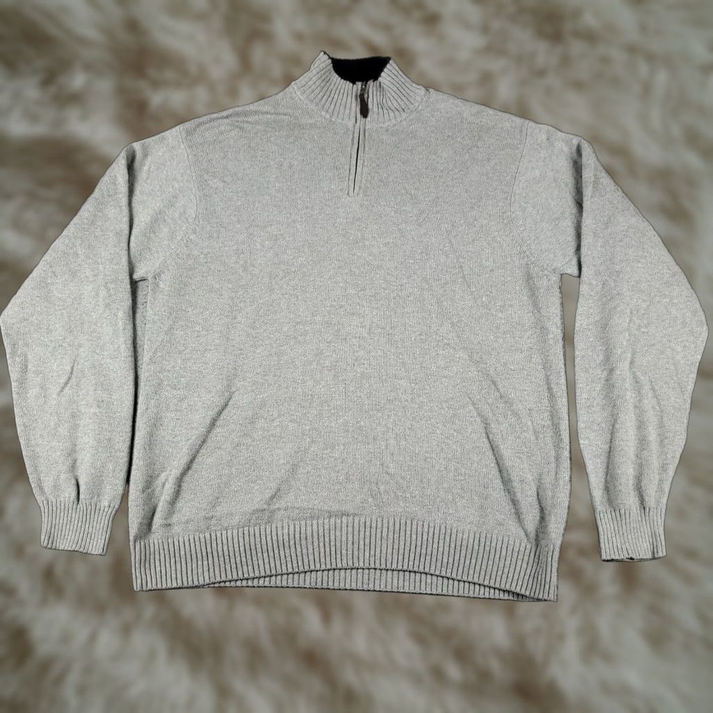 Nautica Nautica Mens Sweater Extra Large XL Gray Casual 1/4 Zip Up Size US XL / EU 56 / 4 - 1 Thumbnail