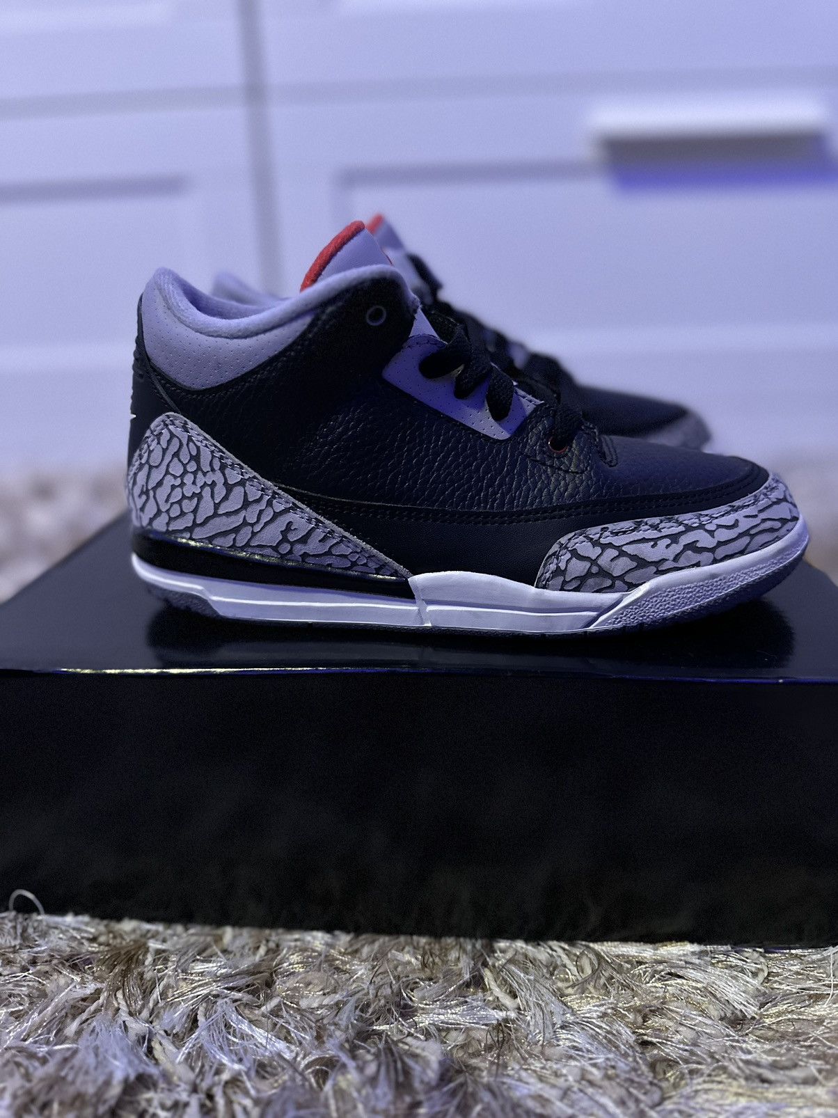 image of Jordan Nike Air Jordan 3 Retro OG Ps 'black Cement' 2018 Shoes, Women's (Size 4)