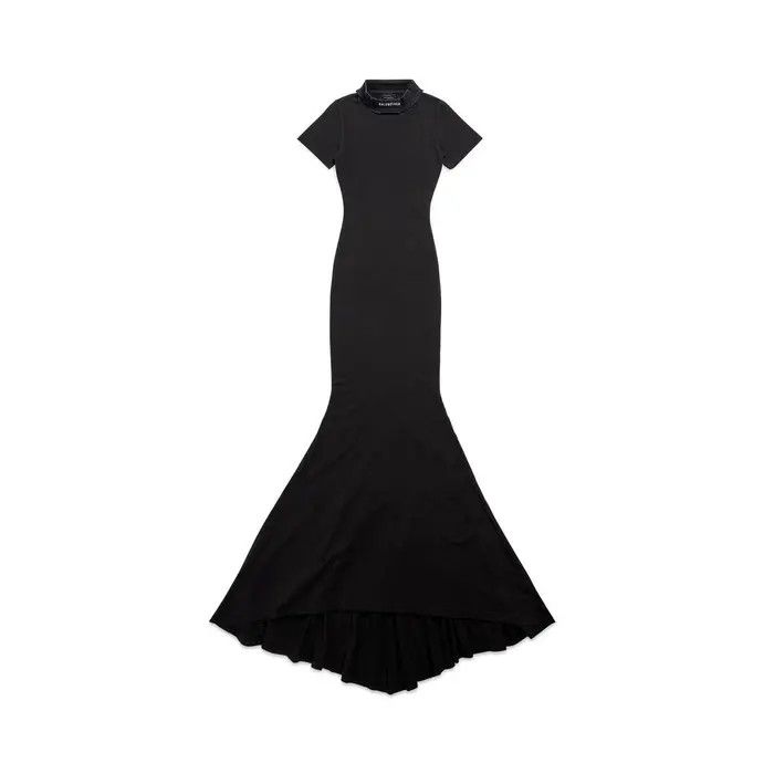 Balenciaga o1bcso1str0226 T-Shirt Maxi Dress In Black Size XS / US 0-2 / IT 36-38 - 1 Thumbnail