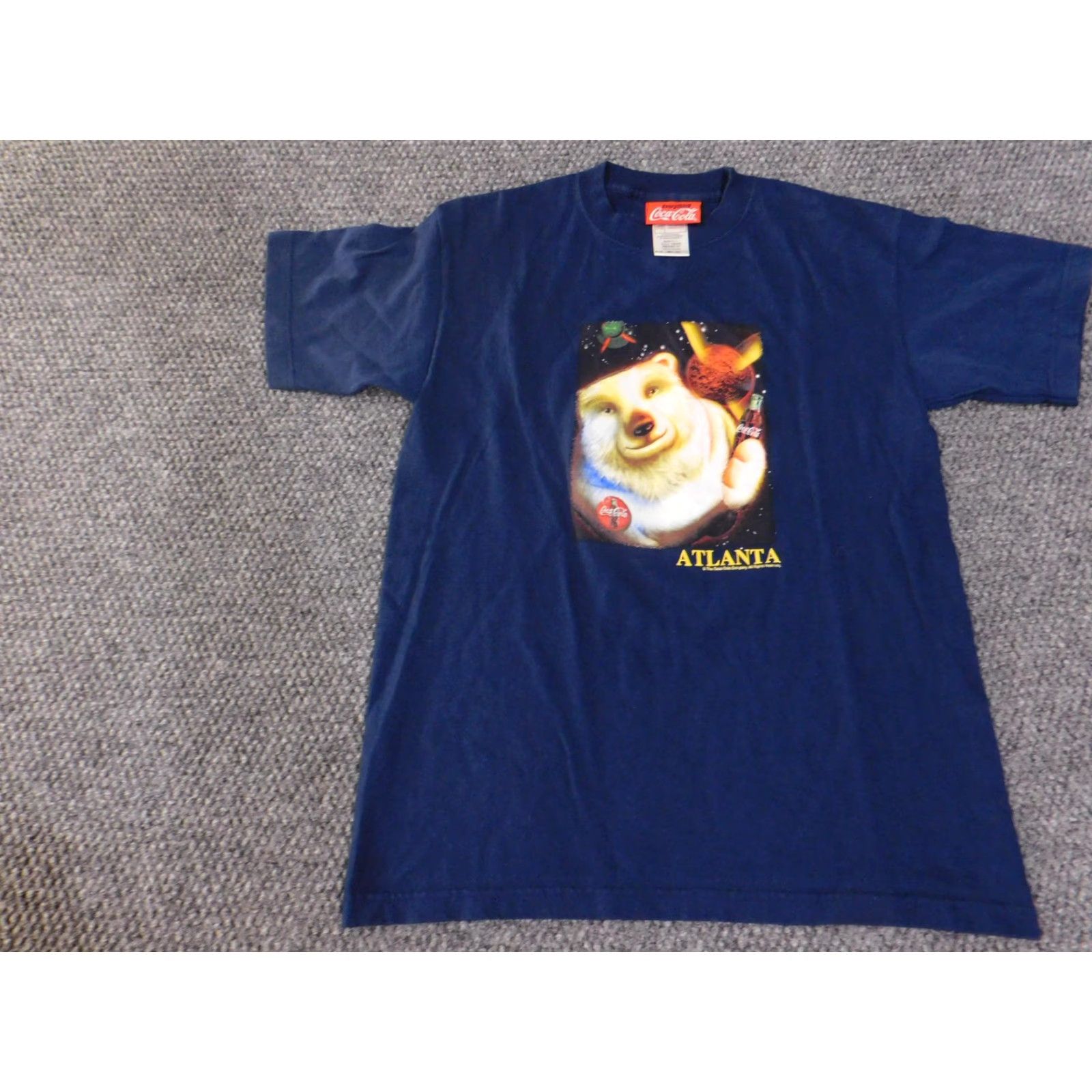 Vintage VINTAGE Coca-Cola Polar Bear Shirt Womens Large Blue Graphic 90s USA Space Atlanta Cotton T-Shirt Size L / US 10 / IT 46 - 3 Thumbnail