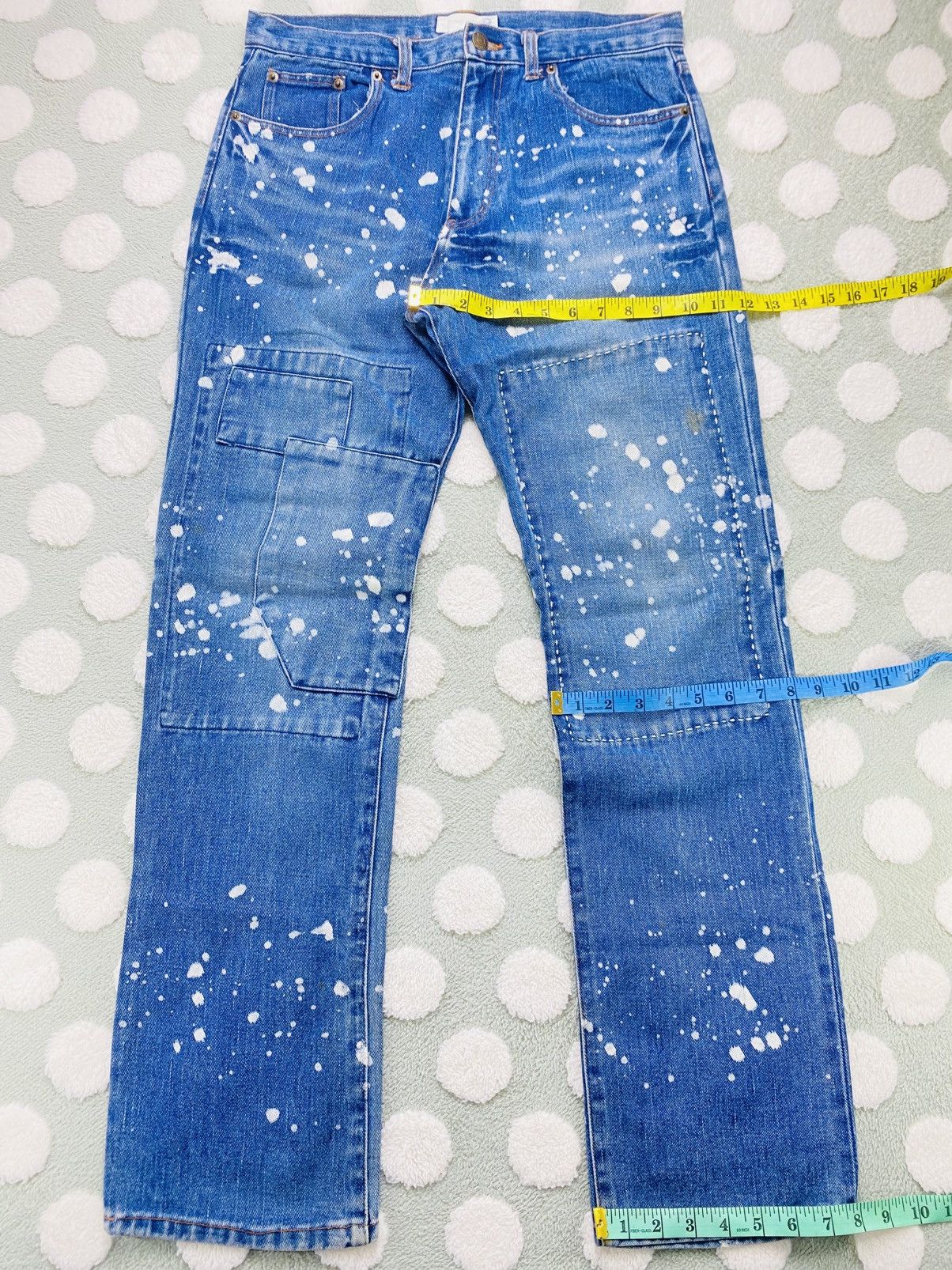 Japanese Brand Japanese boro-style custom patchwork paint-splatter jeans Size US 32 / EU 48 - 6 Thumbnail