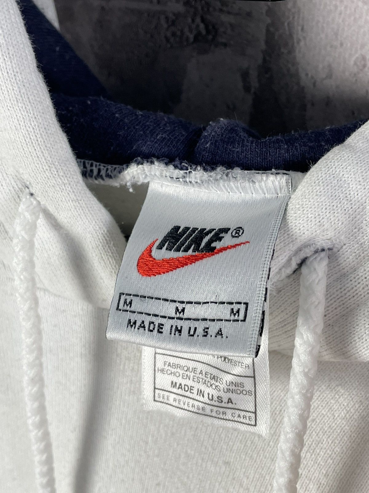 Nike × Vintage Nike Vintage Hoodie Y2K Drill Big Logo Streetwear Size US M / EU 48-50 / 2 - 9 Thumbnail
