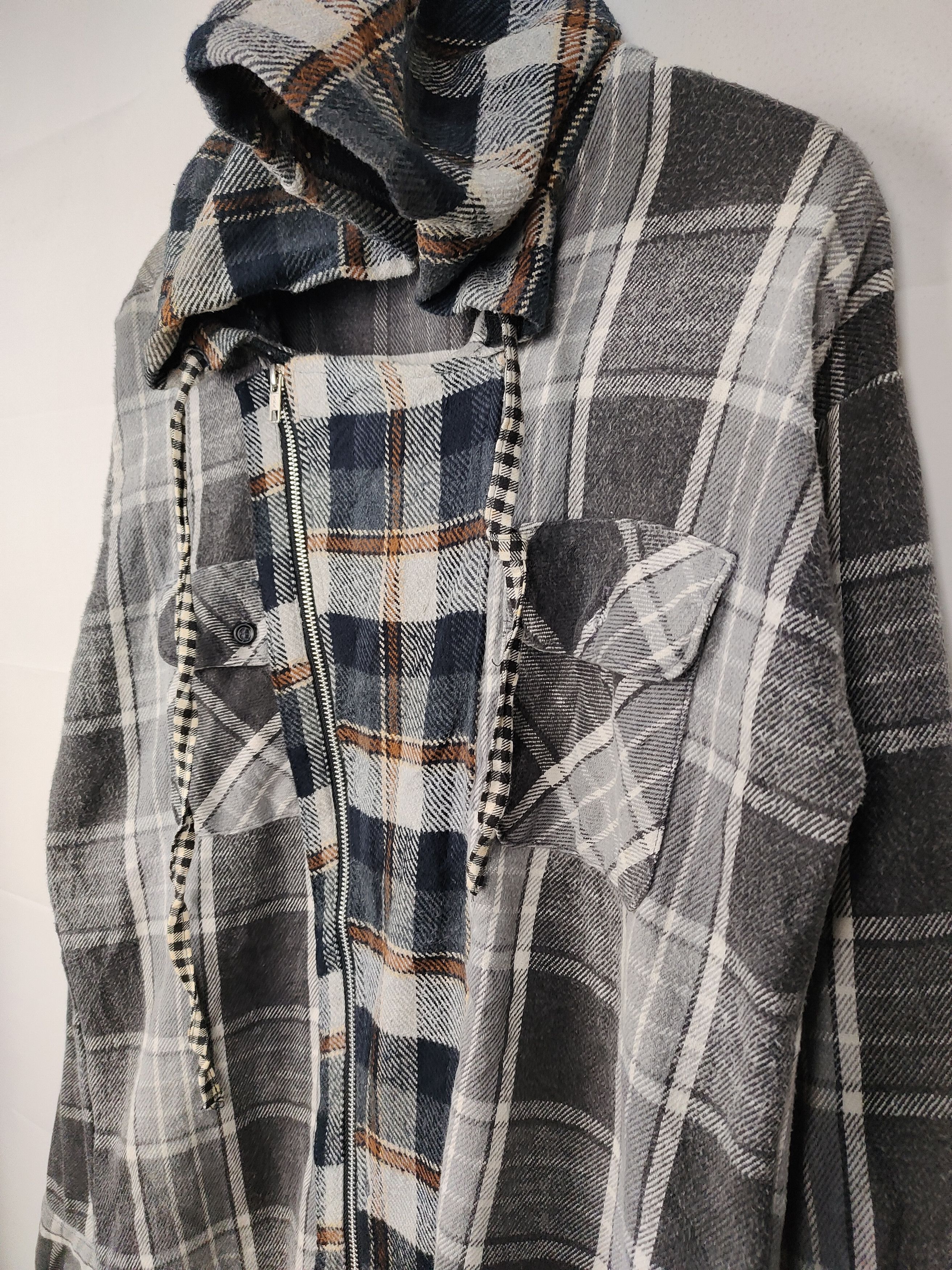 Other deconstructed hooded flannel shirt with asymmetrical design Size US M / EU 48-50 / 2 - 3 Thumbnail