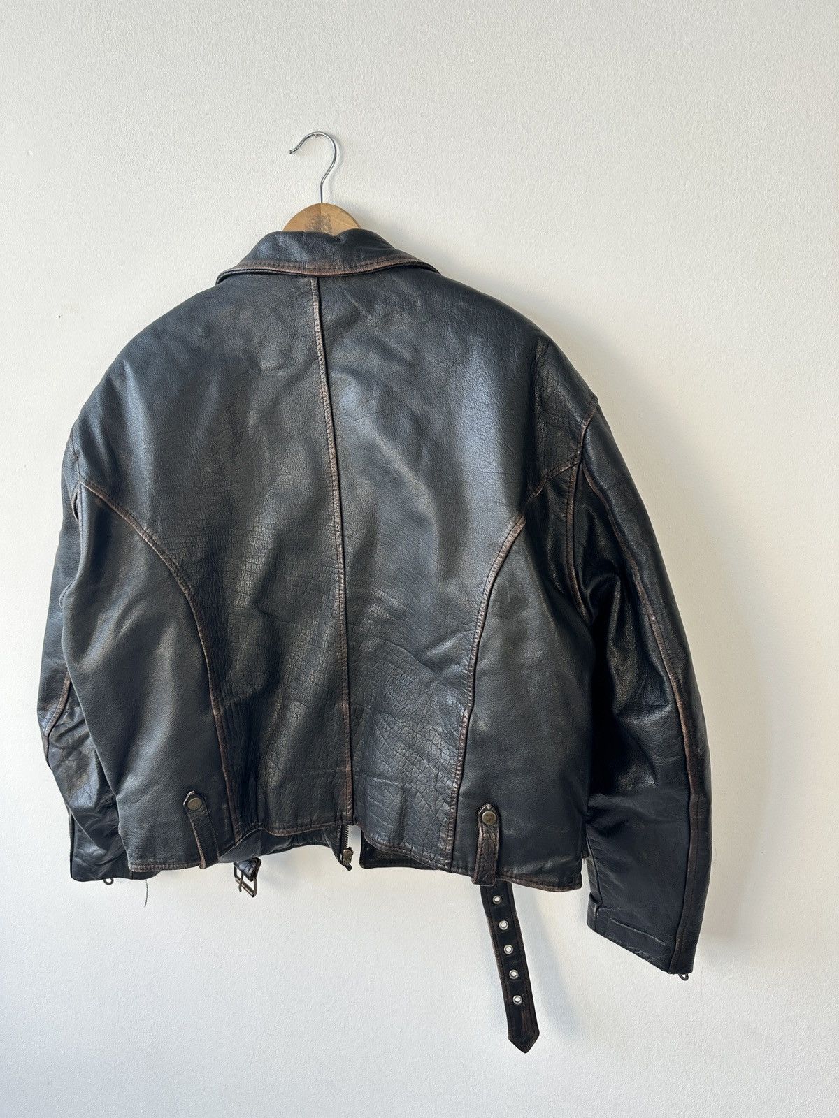 Leather RARE Newport World Cup 1994 Leather Biker Jacket Distressed Size US XL / EU 56 / 4 - 19 Thumbnail