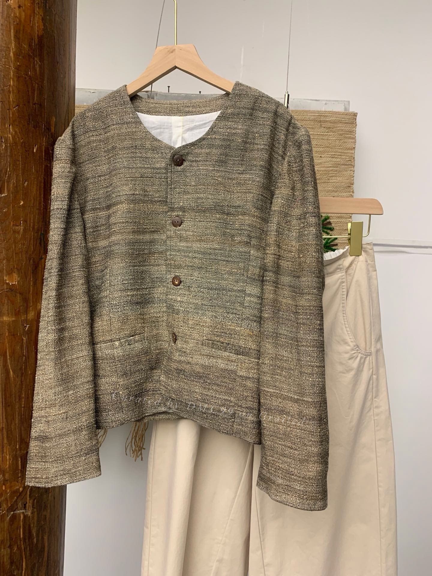 Other Tussah Silk Chanel-Style Double-Layer Coat Size M / US 6-8 / IT 42-44 - 1 Thumbnail