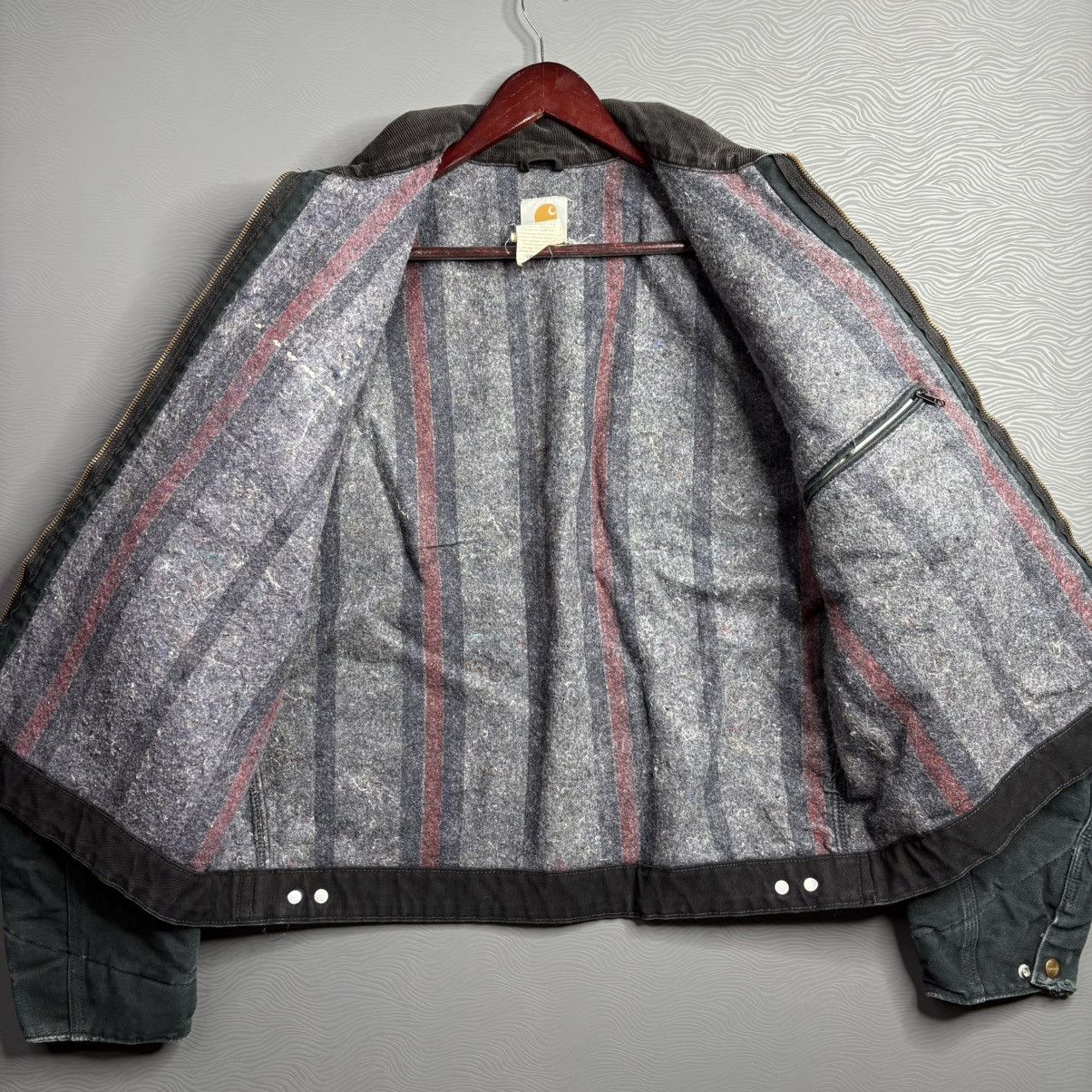 Carhartt × Vintage VTG BLACK Carhartt Detroit J01 BLK Blanket Lined Large Size US L / EU 52-54 / 3 - 3 Thumbnail