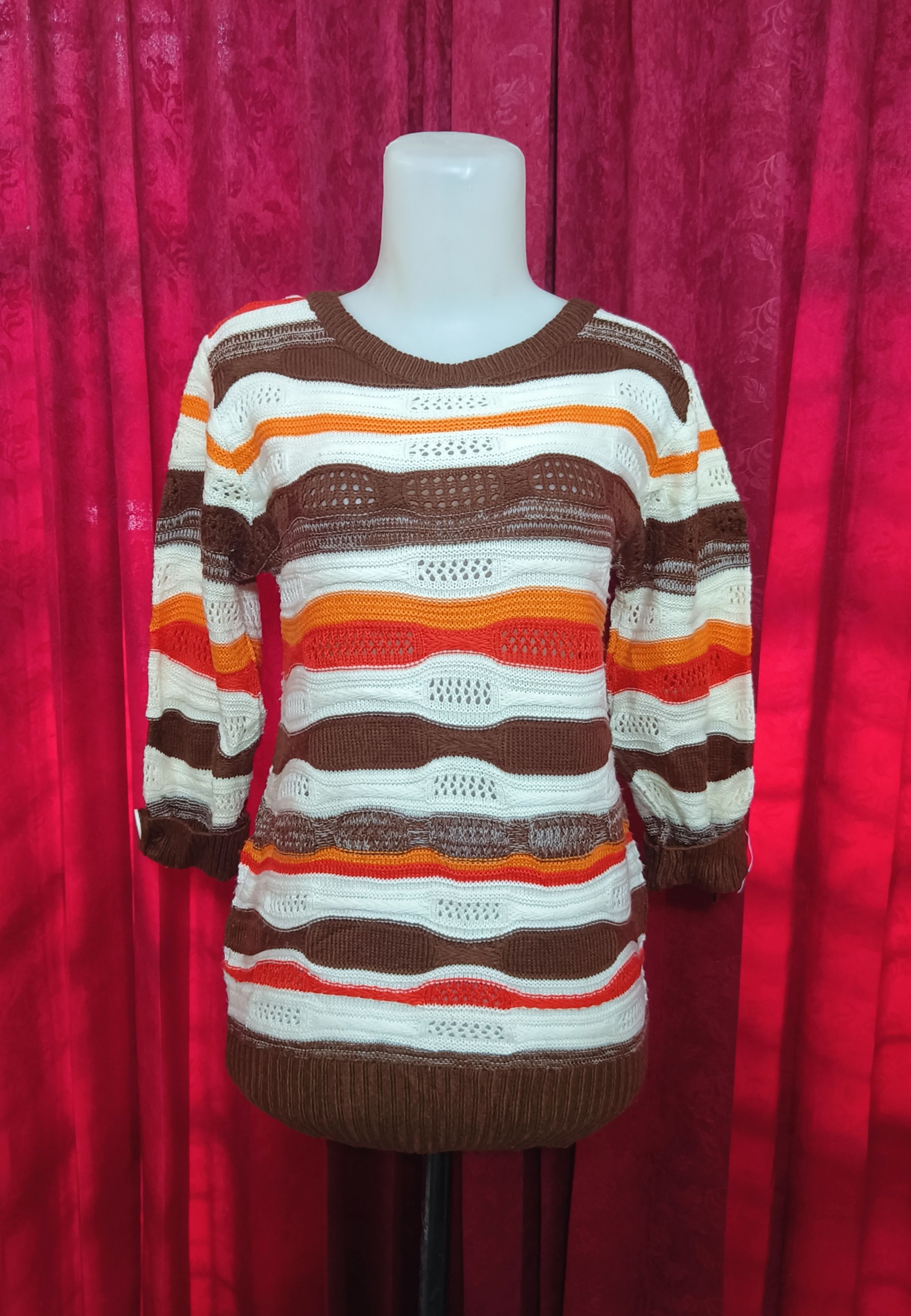 Other Vintage MY CLUB Women's Cable knit Motifs Knit Sweater Size S / US 4 / IT 40 - 5 Thumbnail