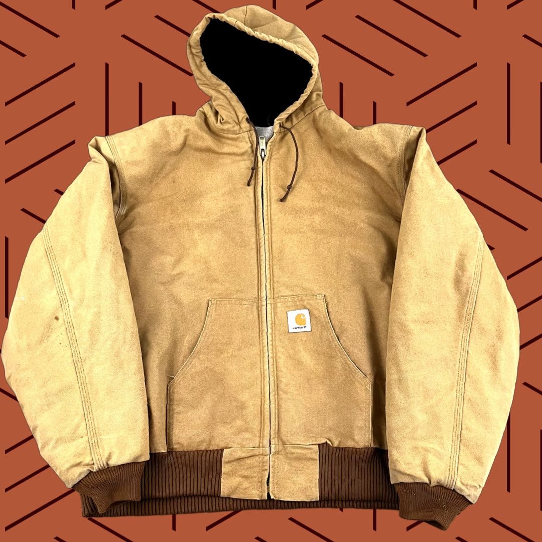 Carhartt CARHARTT Jacket Mens 3XL Brown Workwear Hooded Fleece Lined Zip Mid-Length Outdoor Casual, Classic, Outerwear, Winters Size US XXL / EU 58 / 5 - 1 Thumbnail