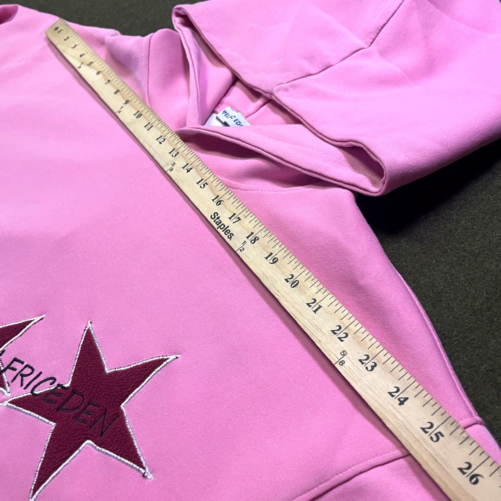 Vintage Aelfric Eden Hoodie Womens Medium Pink Star Oversized Fleece Sweatshirt Pullover Size M / US 6-8 / IT 42-44 - 3 Thumbnail