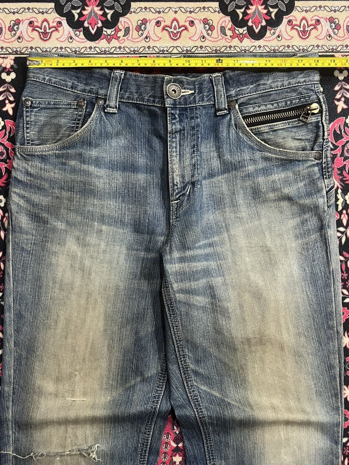 Edwin ⚡️Distressed⚡️Vintage Edwin XVS Buckle Back Mud Blue Wash Jean Size US 34 / EU 50 - 14 Thumbnail
