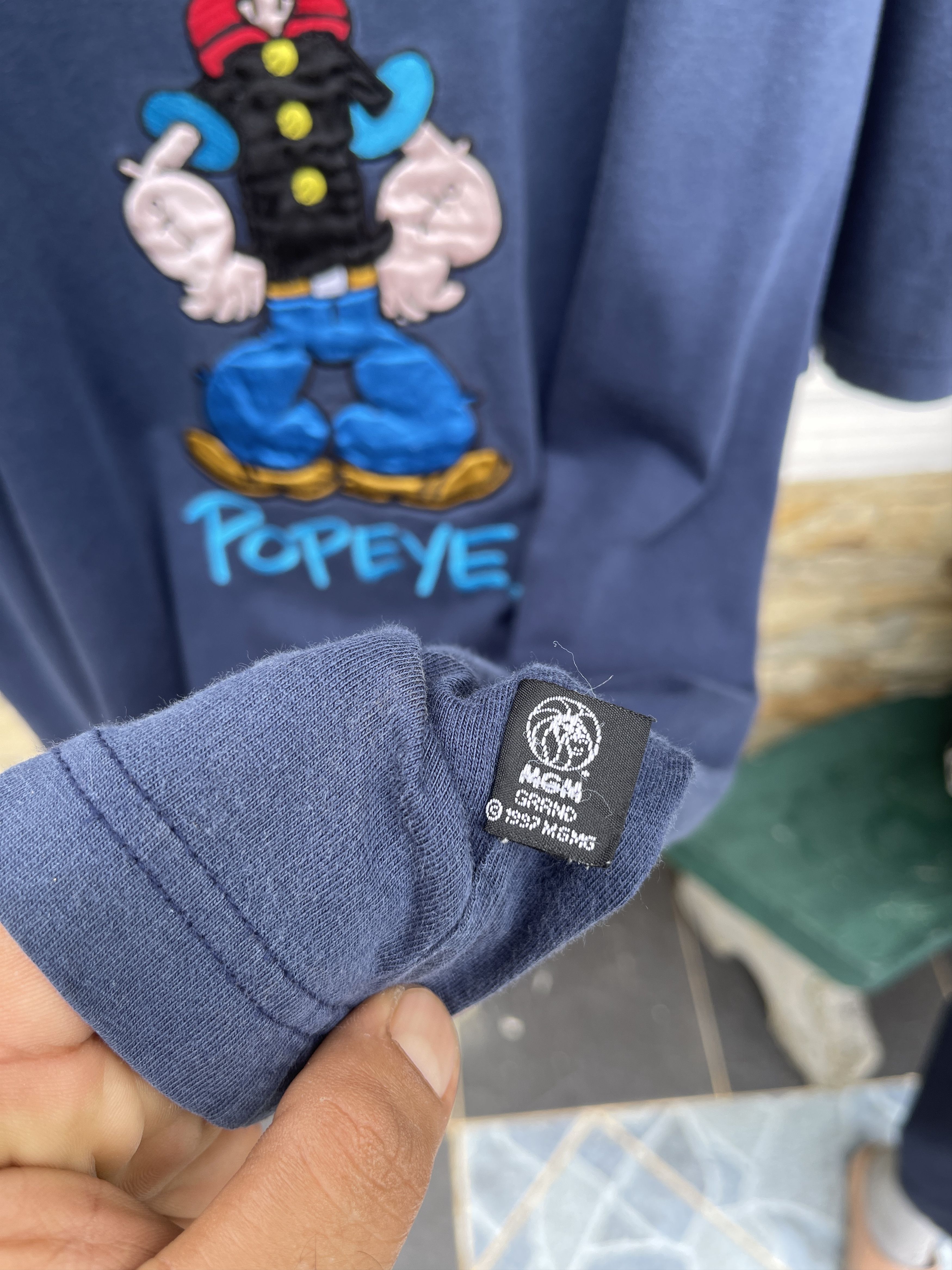 Cartoon Network Rare🔥Vintage 90s POPEYE Embroidered Logo T-Shirt Size US XL / EU 56 / 4 - 4 Thumbnail