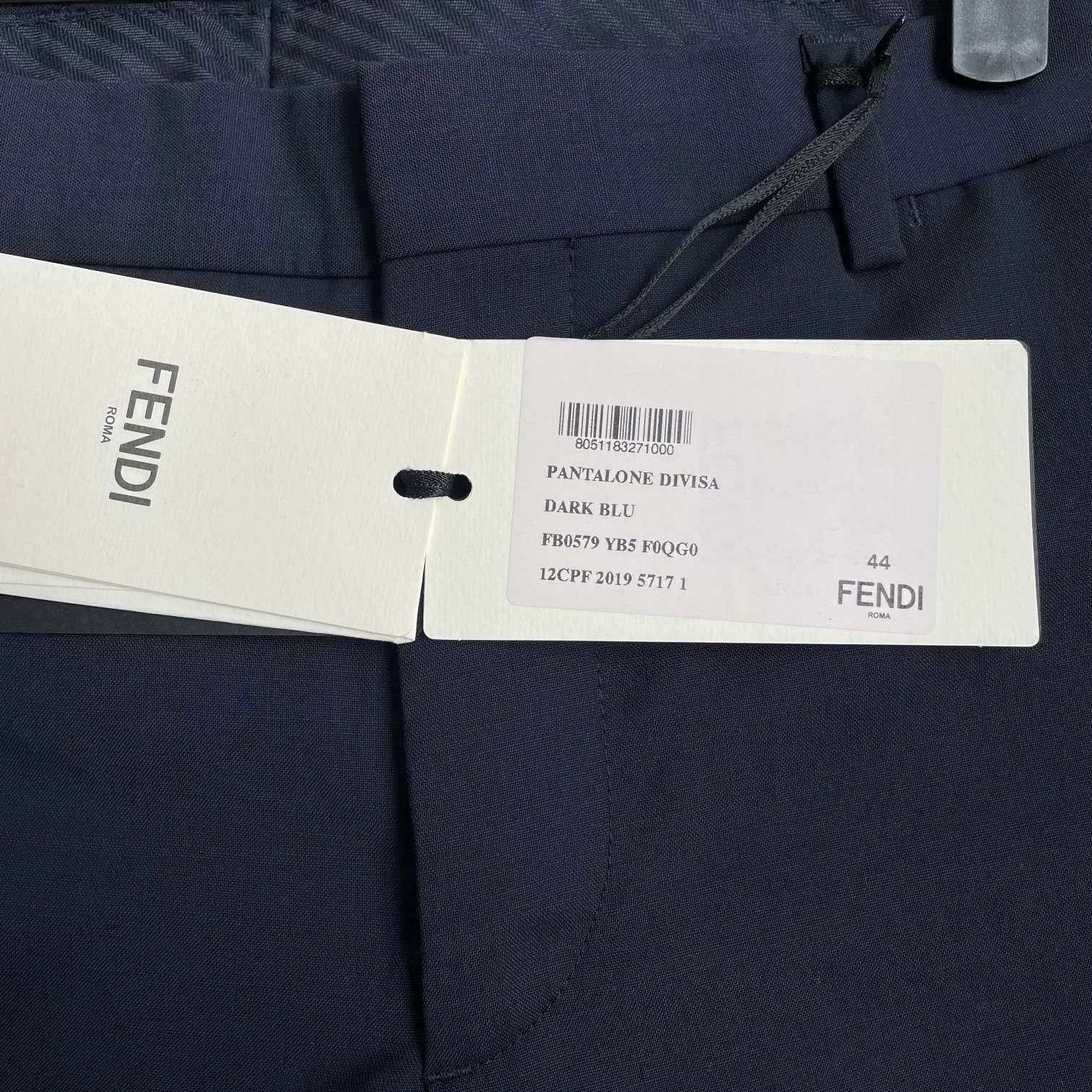 Fendi Fendi Black Solid Wool Tailored Trousers 44 19' Hemmed Size 30" / US 8 / IT 44 - 4 Thumbnail