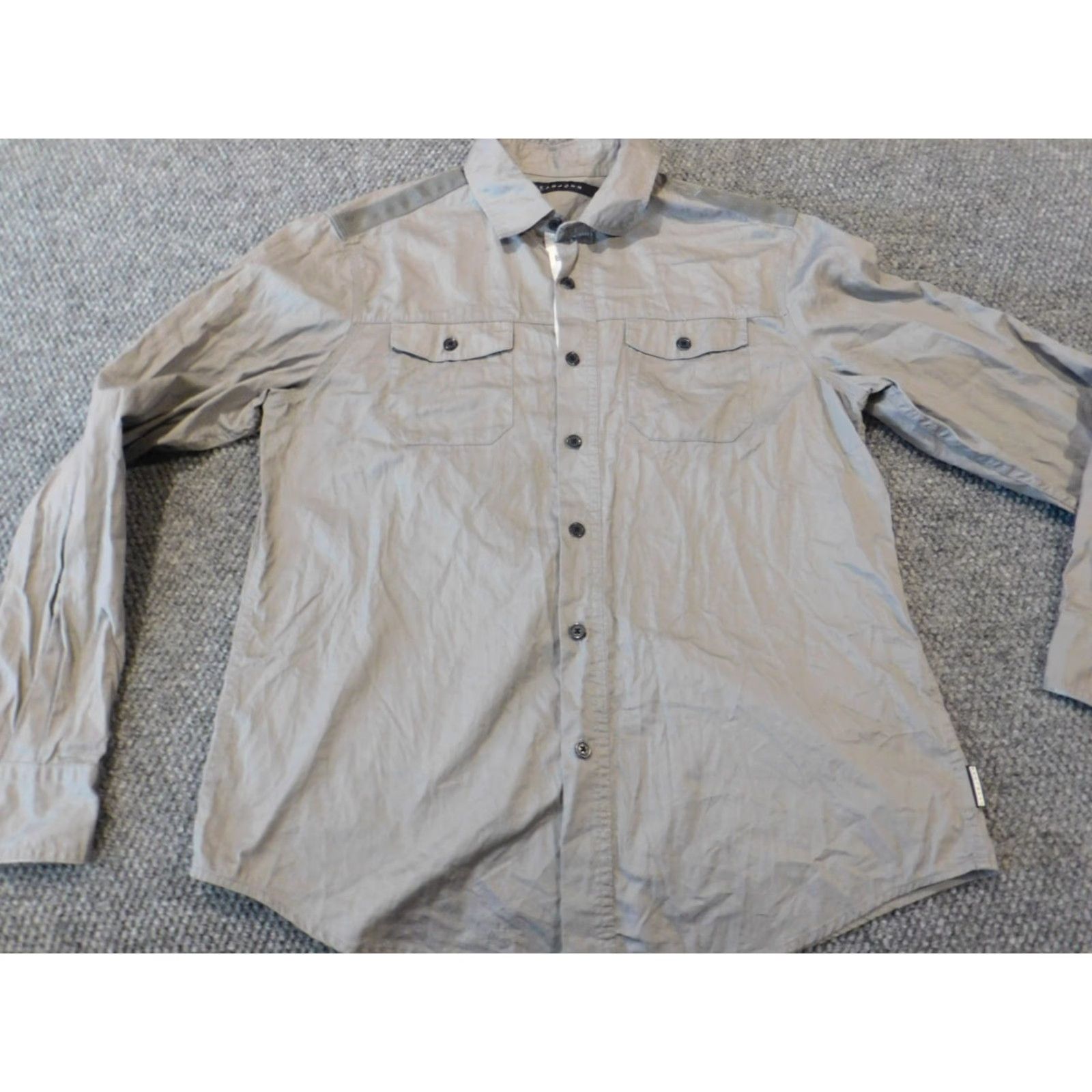 Sean John Sean John Mens Shirt 3XL Gray Button-Up Collared Long Sleeve Cotton Knit Regular Pocketed Size US XXL / EU 58 / 5 - 4 Thumbnail