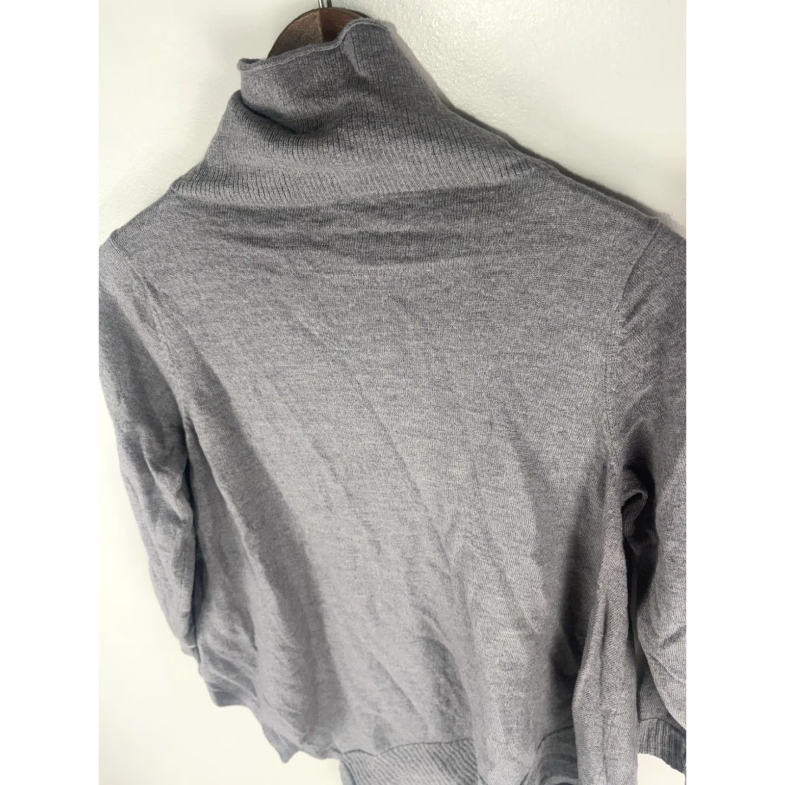 Eileen Fisher Eileen Fisher Women's Pullover Sweater Petite Gray 100% Merino Wool 3/4 Sleeve Turtleneck Fall Winter Size L / US 10 / IT 46 - 5 Thumbnail