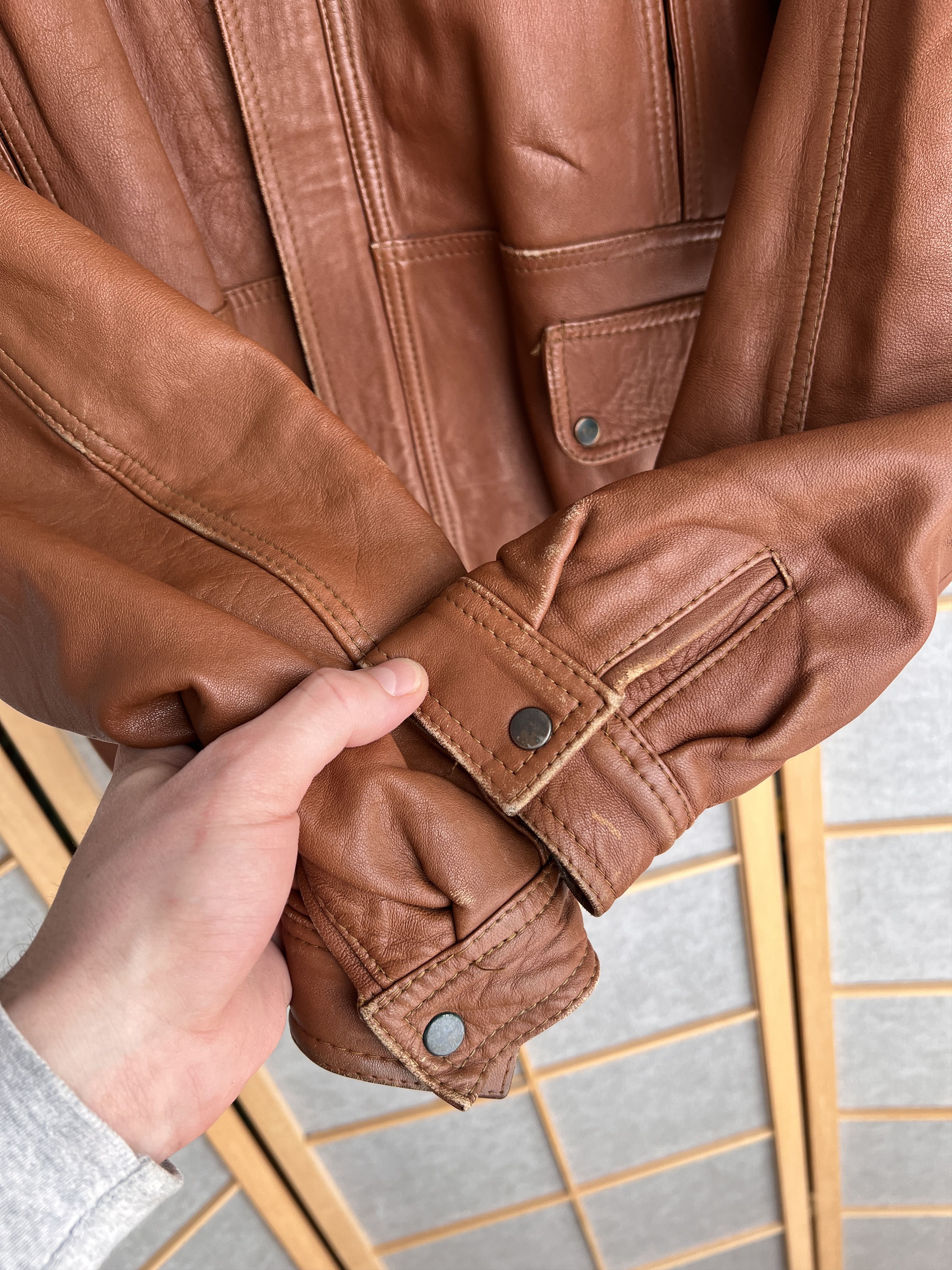 Genuine Leather Vintage 90s Boxy Cropped Leather Jacket Y2K Avant Garde Rare Size US M / EU 48-50 / 2 - 7 Thumbnail