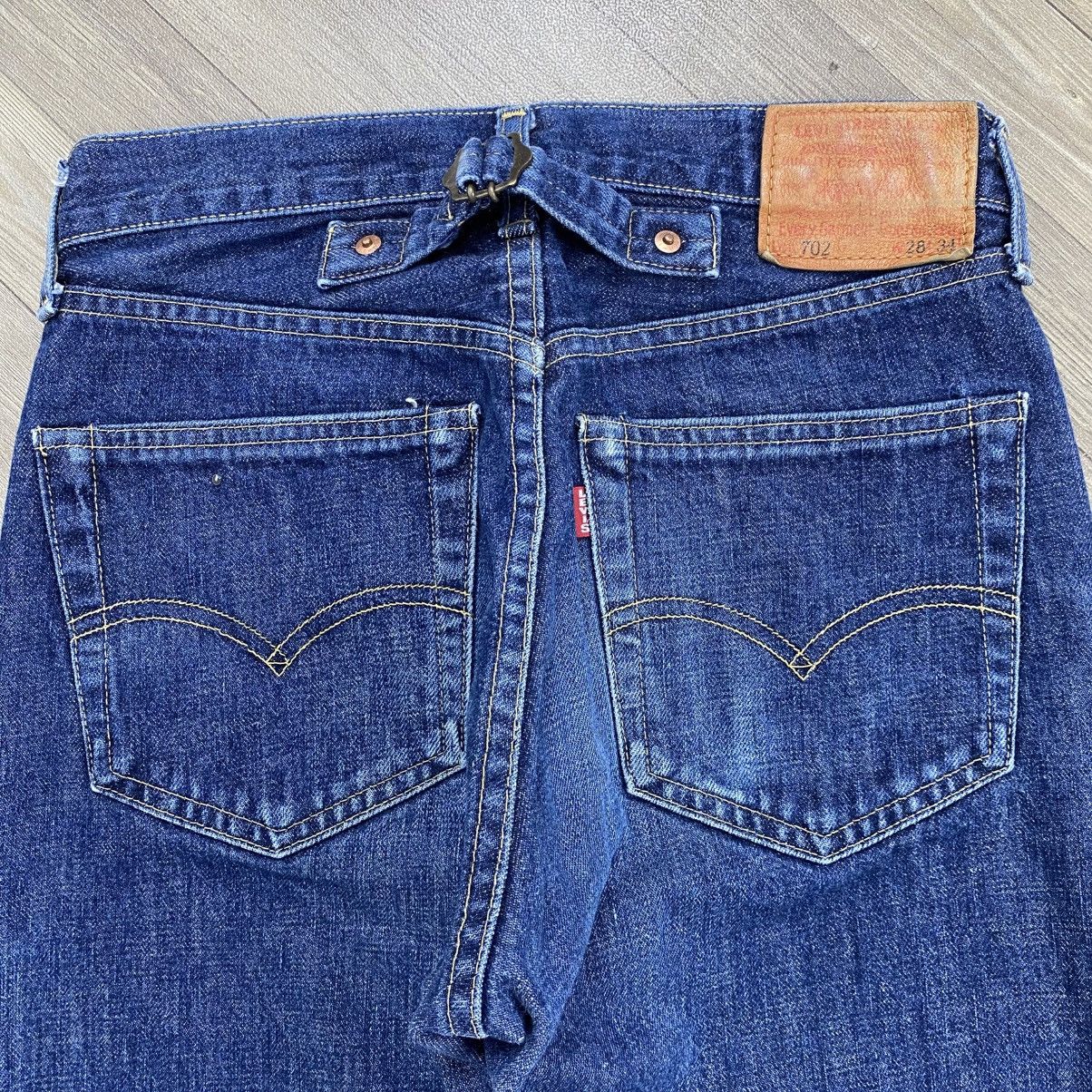 Levi's 🇯🇵 1990s Levis 702xx Selvedge Buckle Back Faded Blue Jeans Size US 27 - 19 Thumbnail