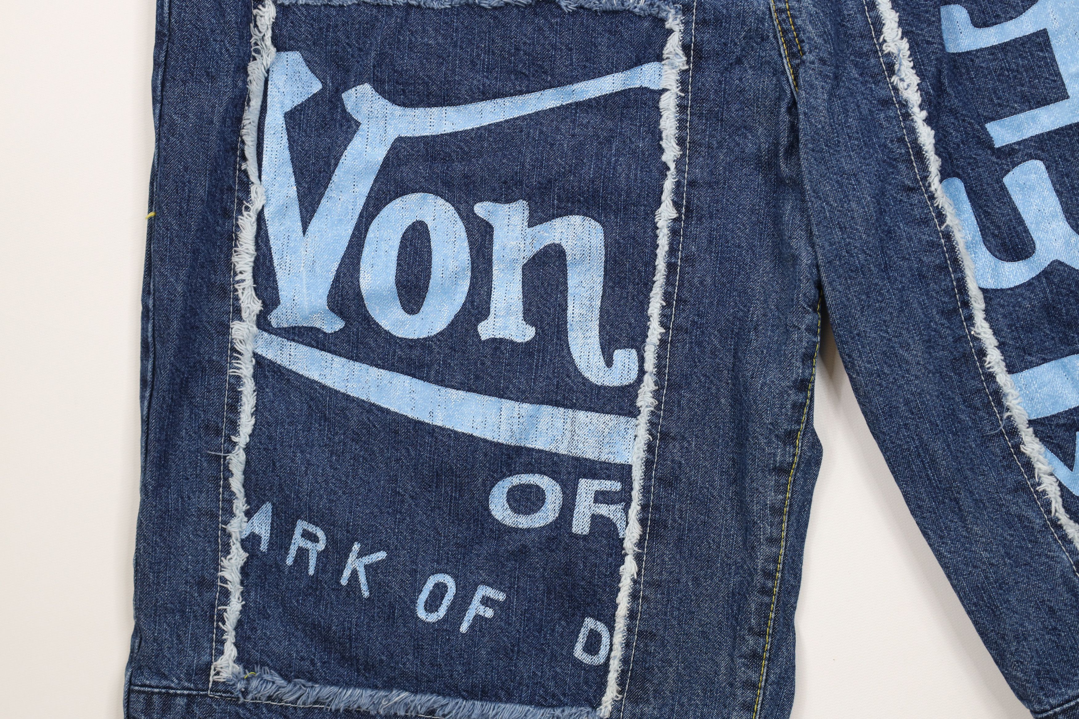 Vintage × Von Dutch Vintage 90s Y2K Von Dutch Spell Baggy Fit Denim Jean Shorts Size US 38 / EU 54 - 6 Thumbnail