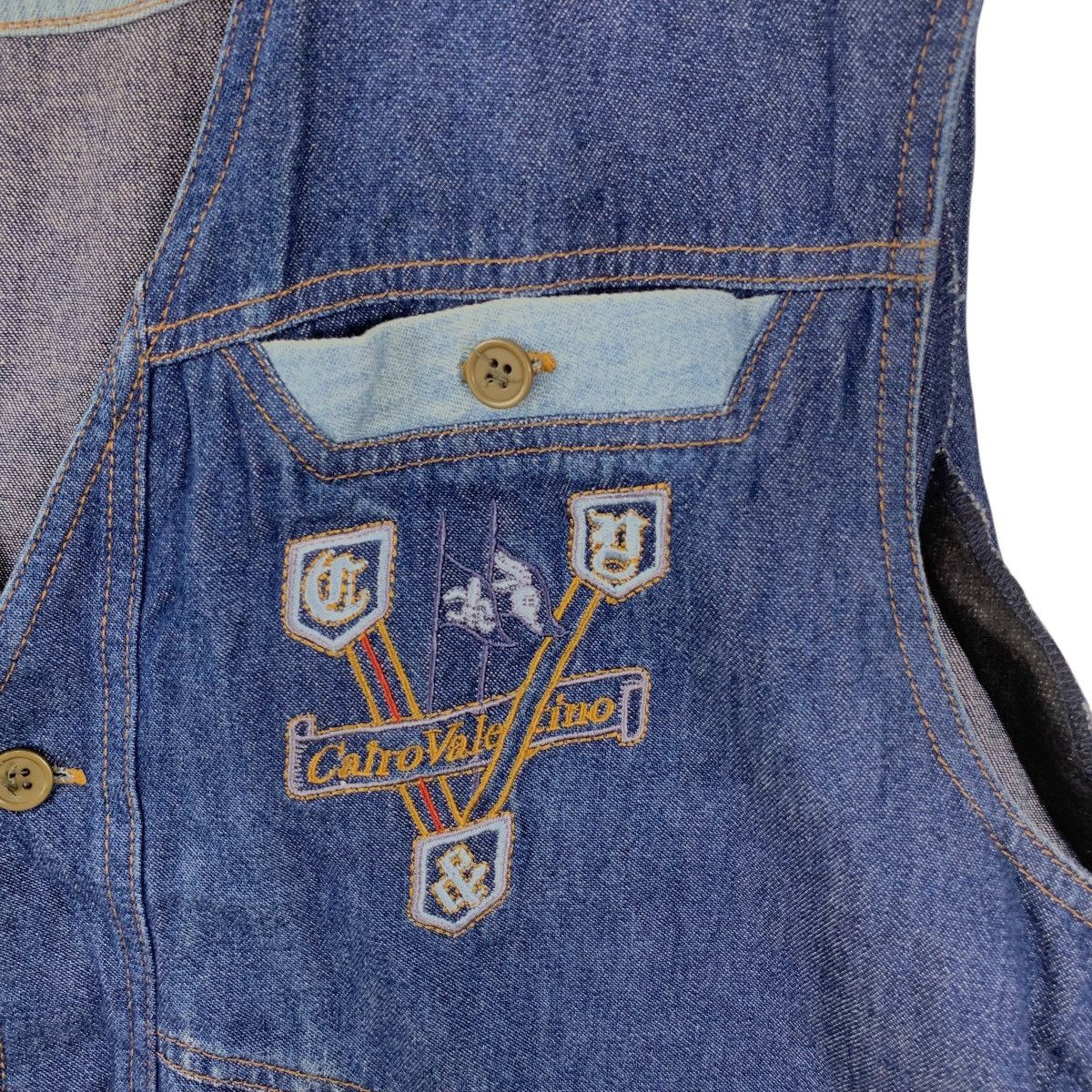 Valentino Vintage CALRO VALENTINO ITALY Indigo Denim Jeans Vest Jacket Size M / US 6-8 / IT 42-44 - 6 Thumbnail