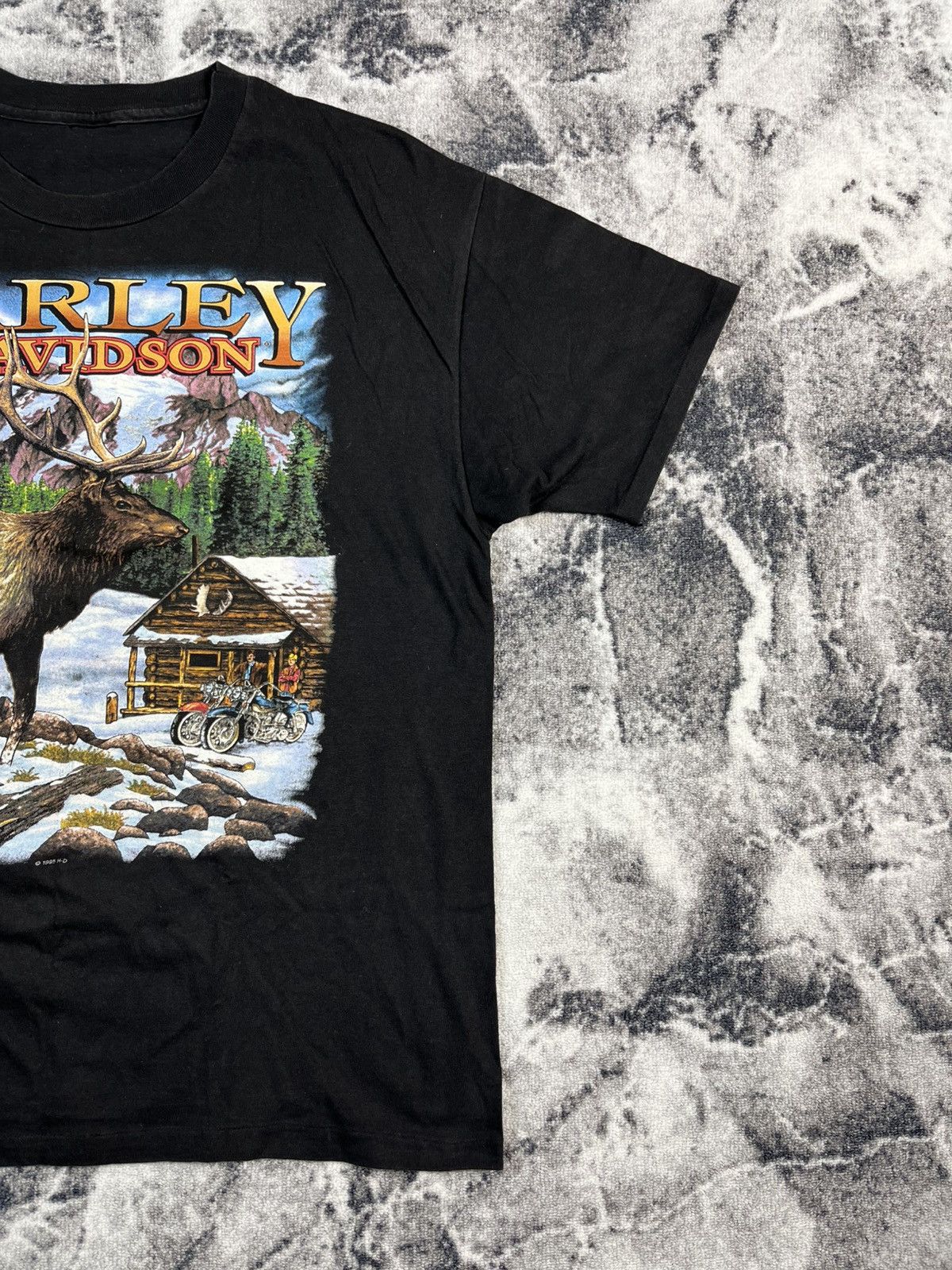 Harley Davidson Vintage 1995 Harley Davidson Elk Nature Graphic Tee Size US XL / EU 56 / 4 - 3 Thumbnail