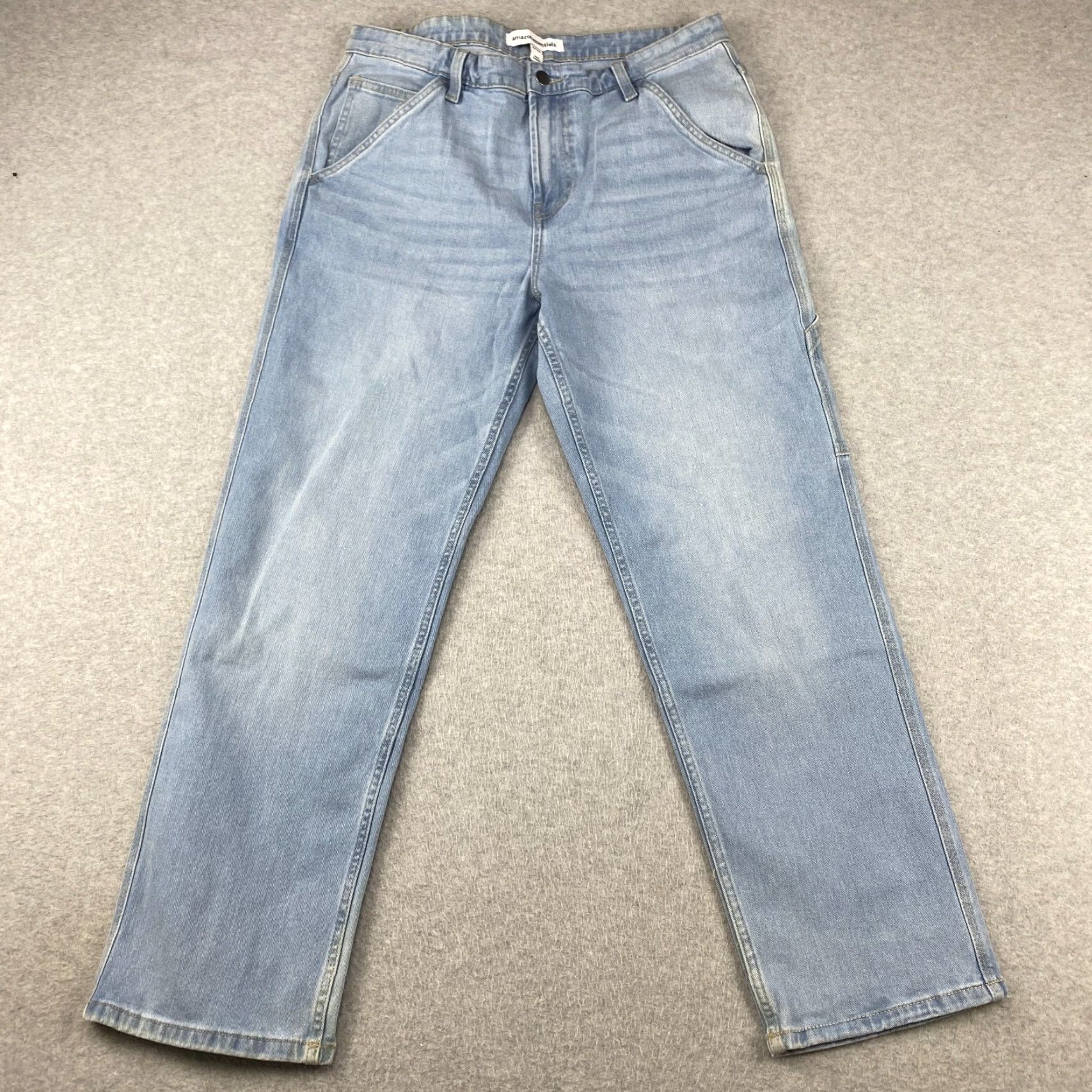 Essentials Amazon Essentials Jeans Mens 34X30 Blue Straight Leg Pockets Loose Fit Stretch Size US 34 / EU 50 - 2 Thumbnail
