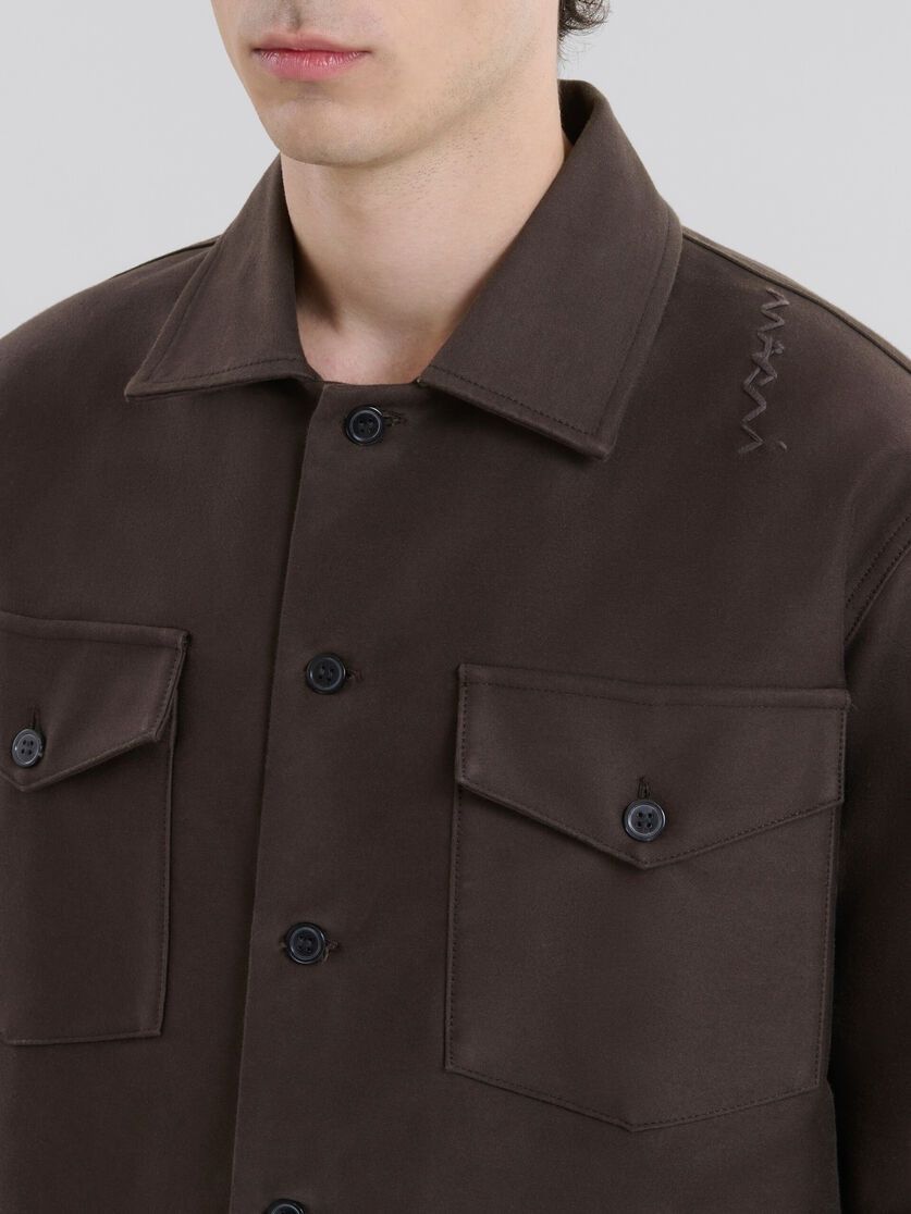 Marni o1w1db11025 Organic Cotton Satin Shirt in Brown Size US L / EU 52-54 / 3 - 4 Thumbnail