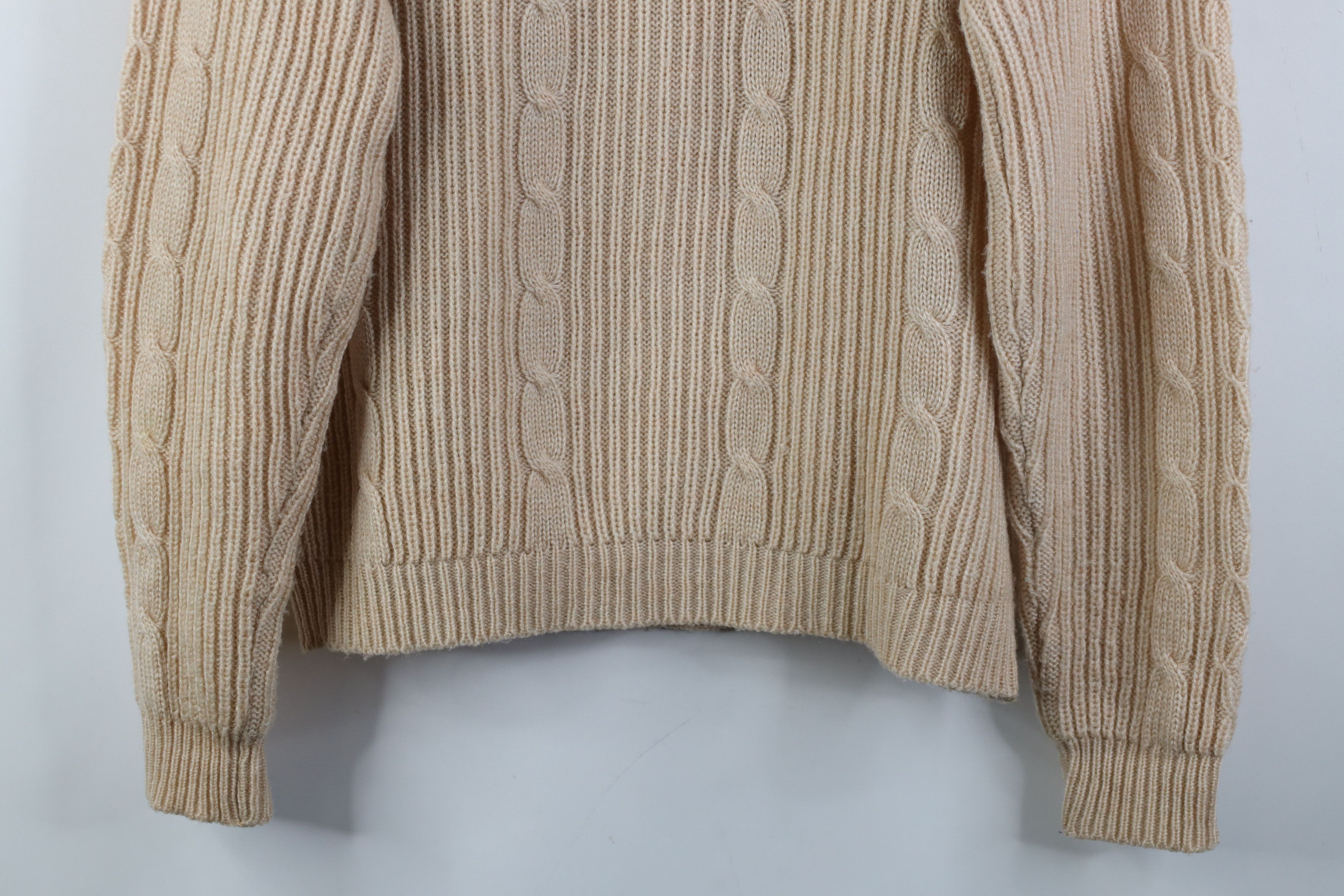 Vintage Vintage 70s Streetwear Cable Knit Fisherman Shawl Sweater Size US XL / EU 56 / 4 - 10 Thumbnail