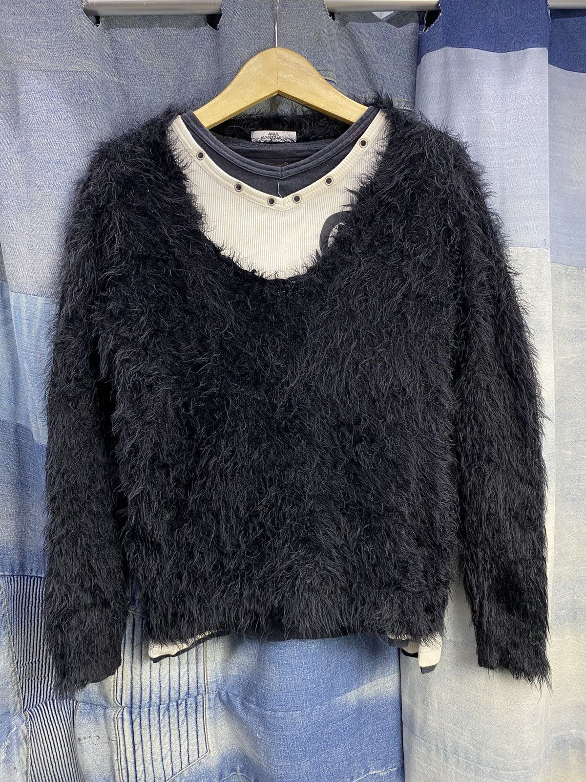 If Six Was Nine × Japanese Brand Fuzzy Mohair Grunge avail avntgrde Kurt Cobain Style Size US M / EU 48-50 / 2 - 1 Thumbnail