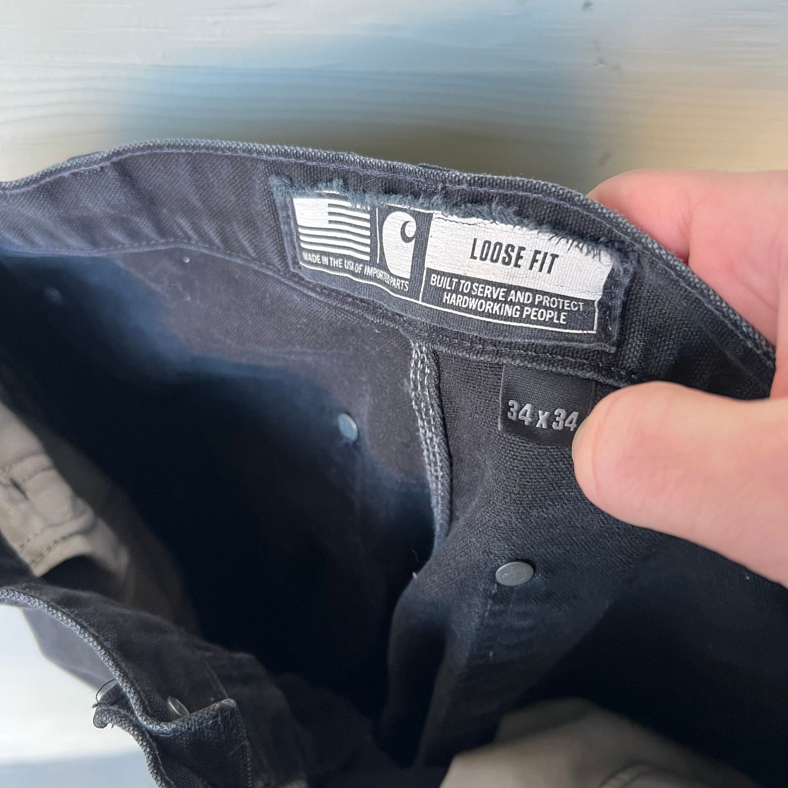 Carhartt × Vintage Vintage Y2K Carhartt black double knee work carpenter pants Size US 32 / EU 48 - 7 Thumbnail