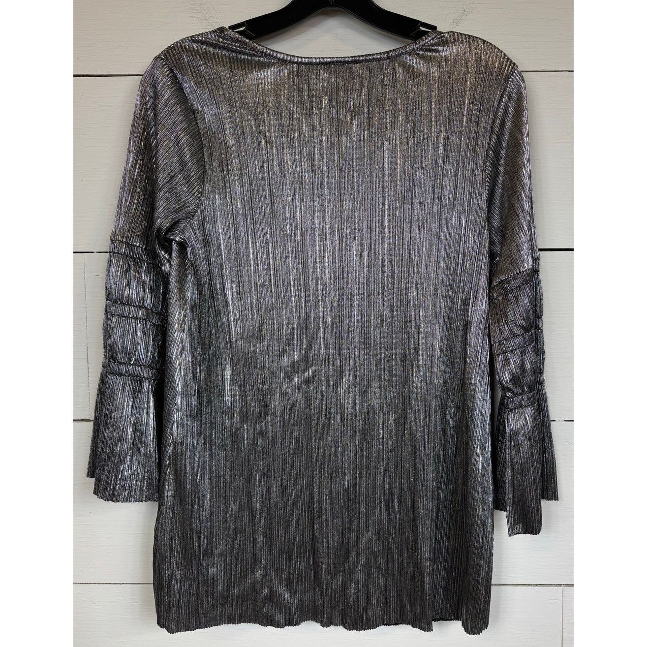 Other Cato 3/4 Sleeve Silver Blouse Women's Size Small Size S / US 4 / IT 40 - 2 Thumbnail