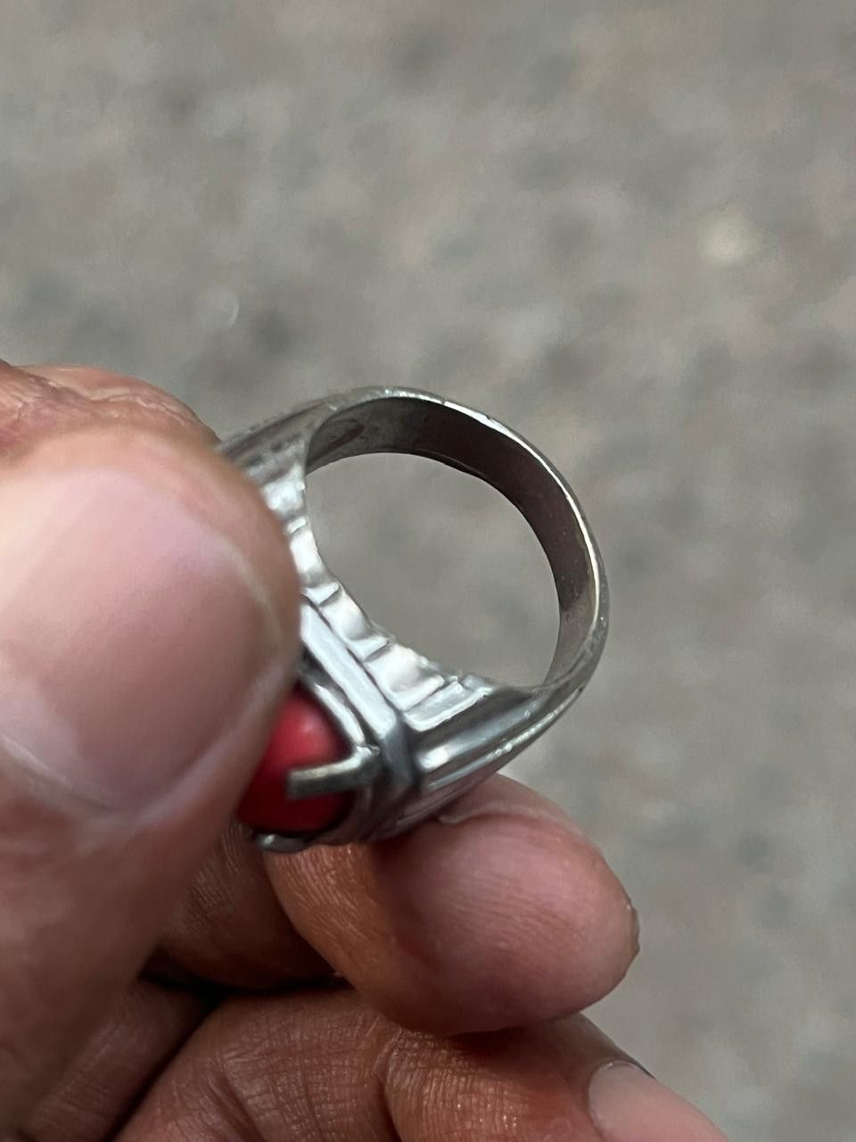 John Hardy Vintage Silver Double Red Coral Cobochon Ring Size ONE SIZE - 8 Thumbnail