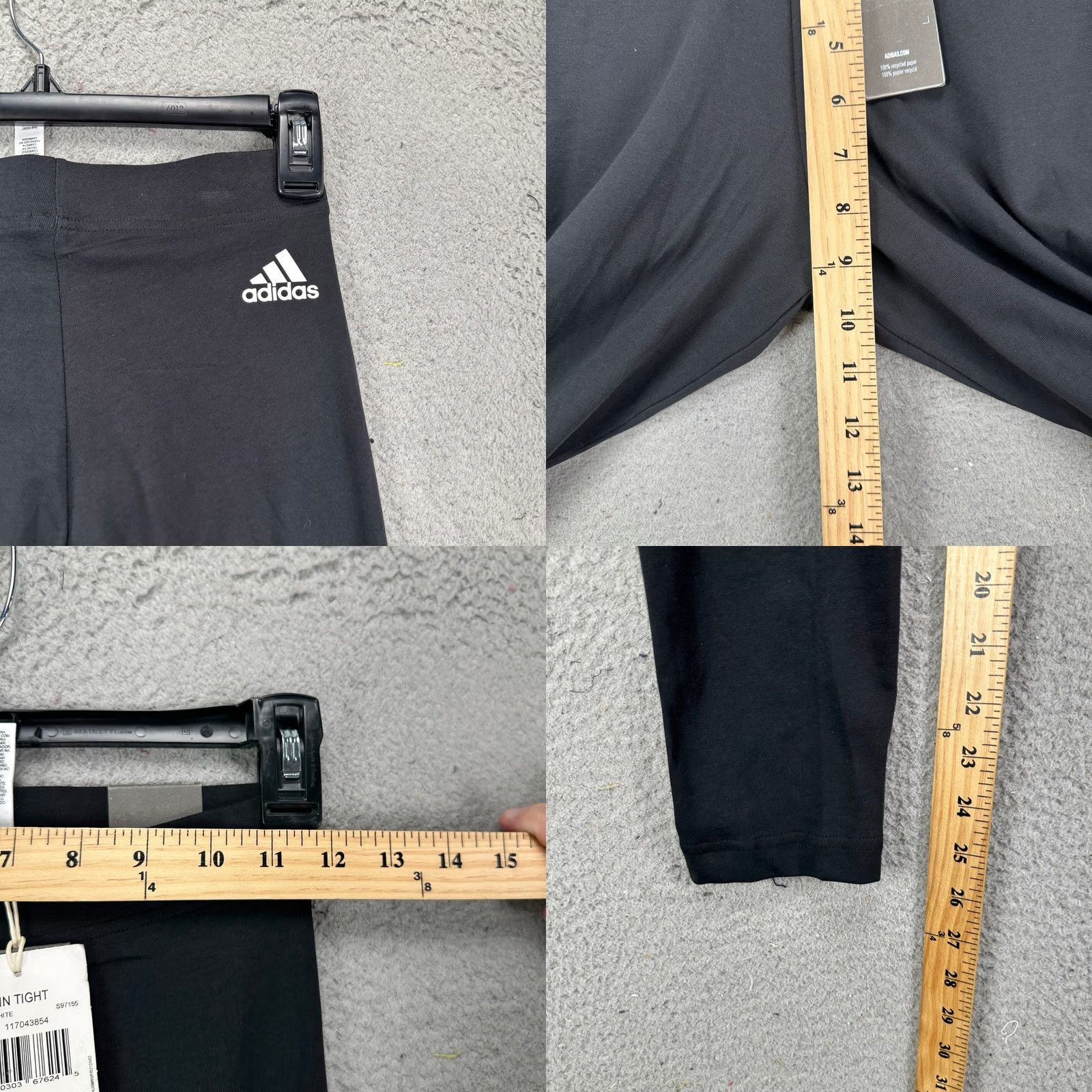Adidas Adidas Womens Legging Pants XS Black Stretch Exercise Workout Pull On Fitted NEW Size 26" / US 2 / IT 38 - 8 Thumbnail