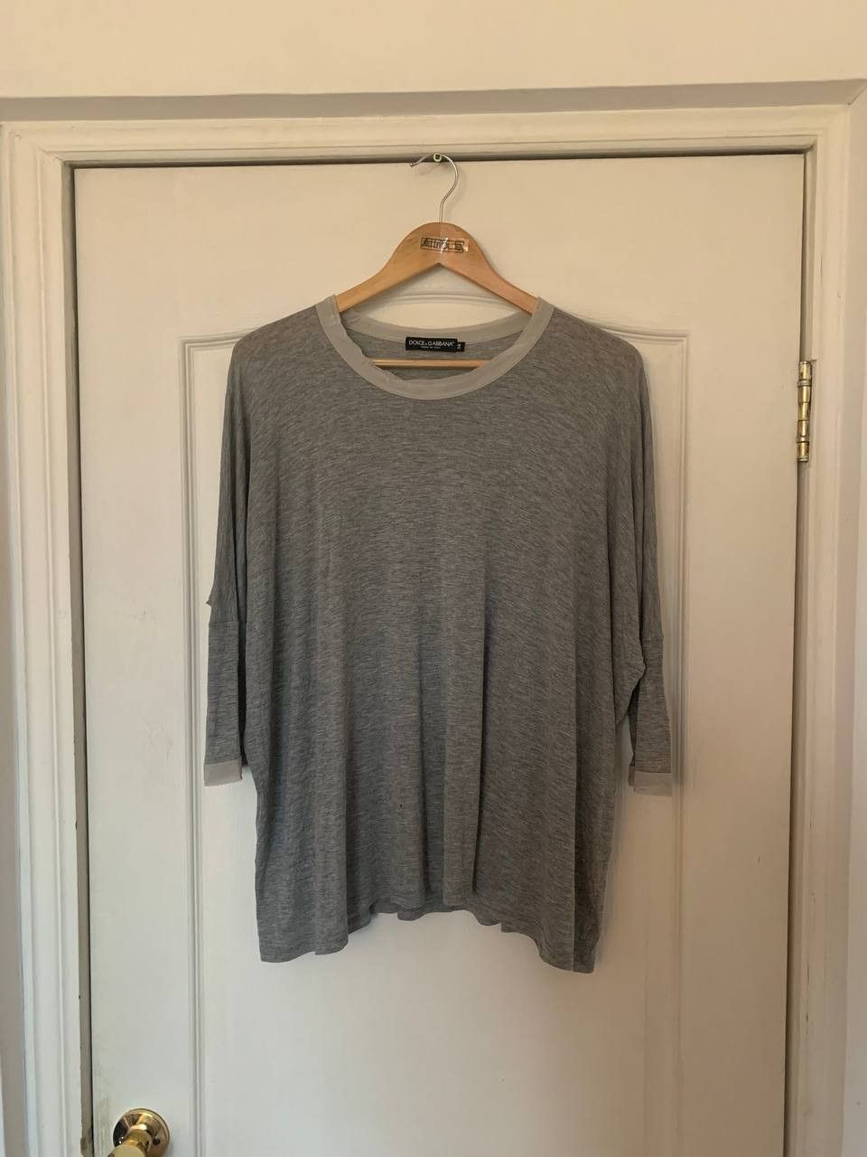 image of Dolce Gabbana Oversize Modal Blouse in Grey, Women's (Size Small)