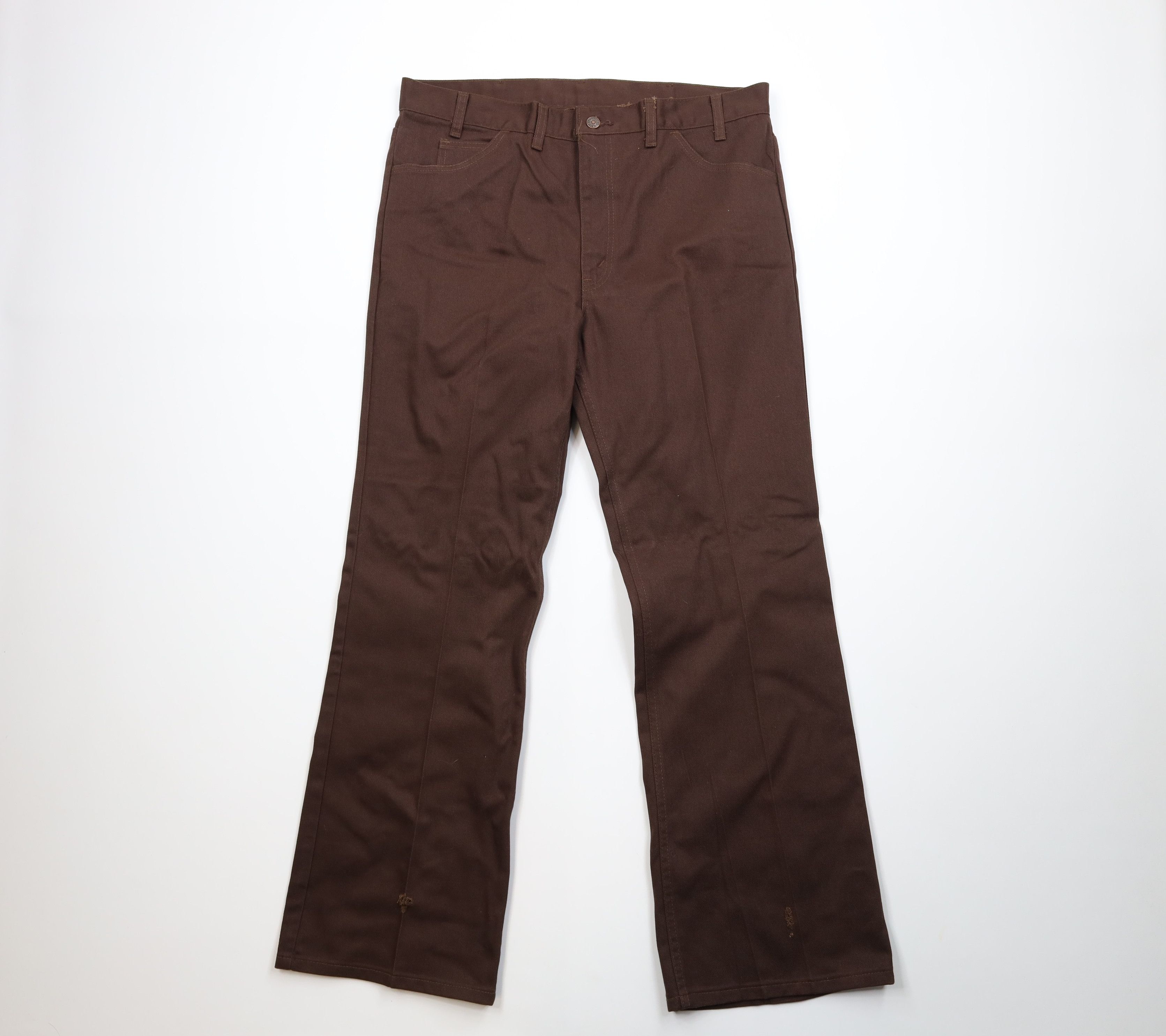 Vintage Vintage 70s Streetwear Bell Bottoms Jeans Brown USA Size US 36 / EU 52 - 1 Thumbnail