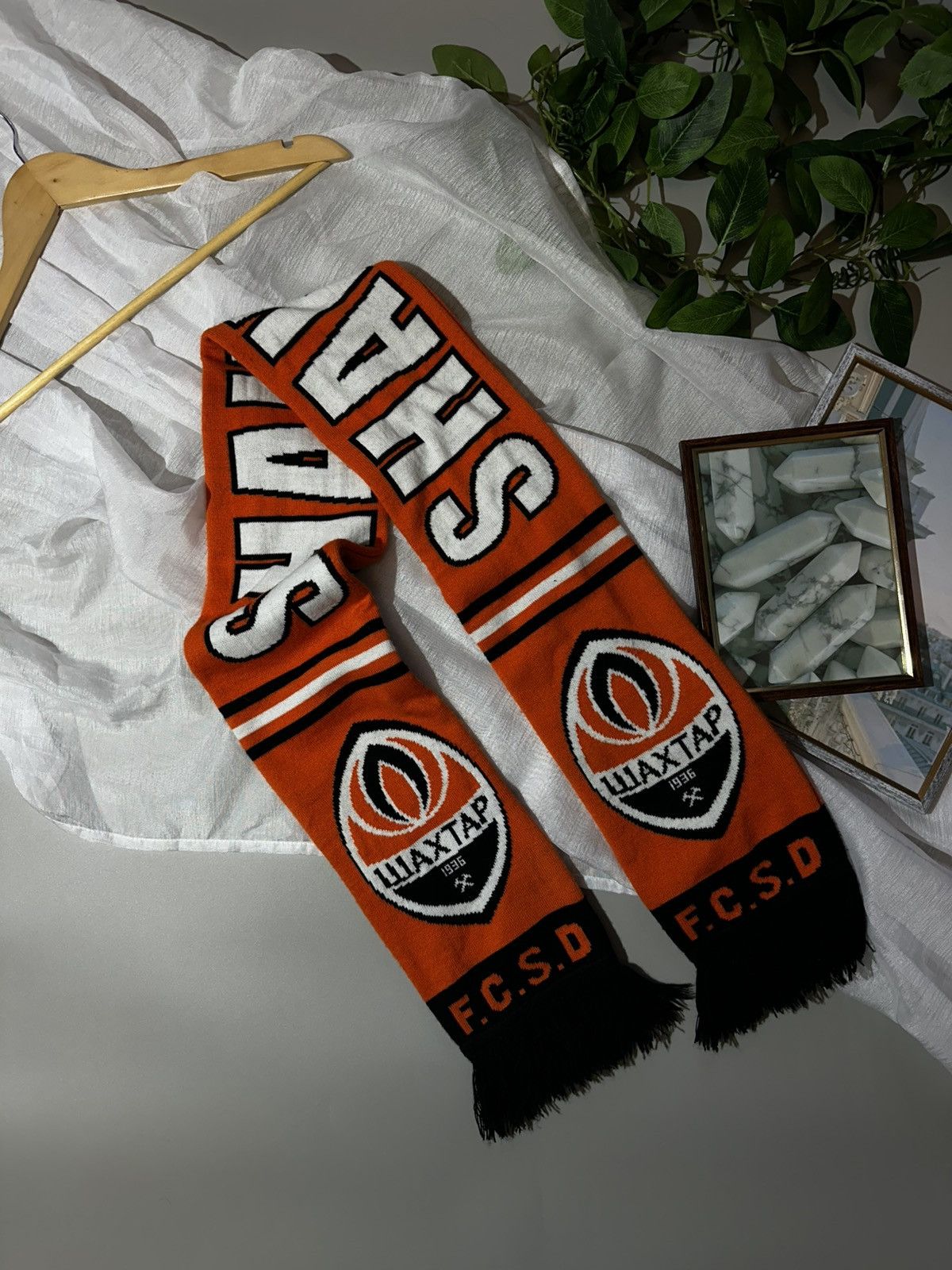 Desigual 🇺🇦 Authentic FC Shakhtar Donetsk Knitted Football Scarf Y2K Size ONE SIZE - 2 Thumbnail