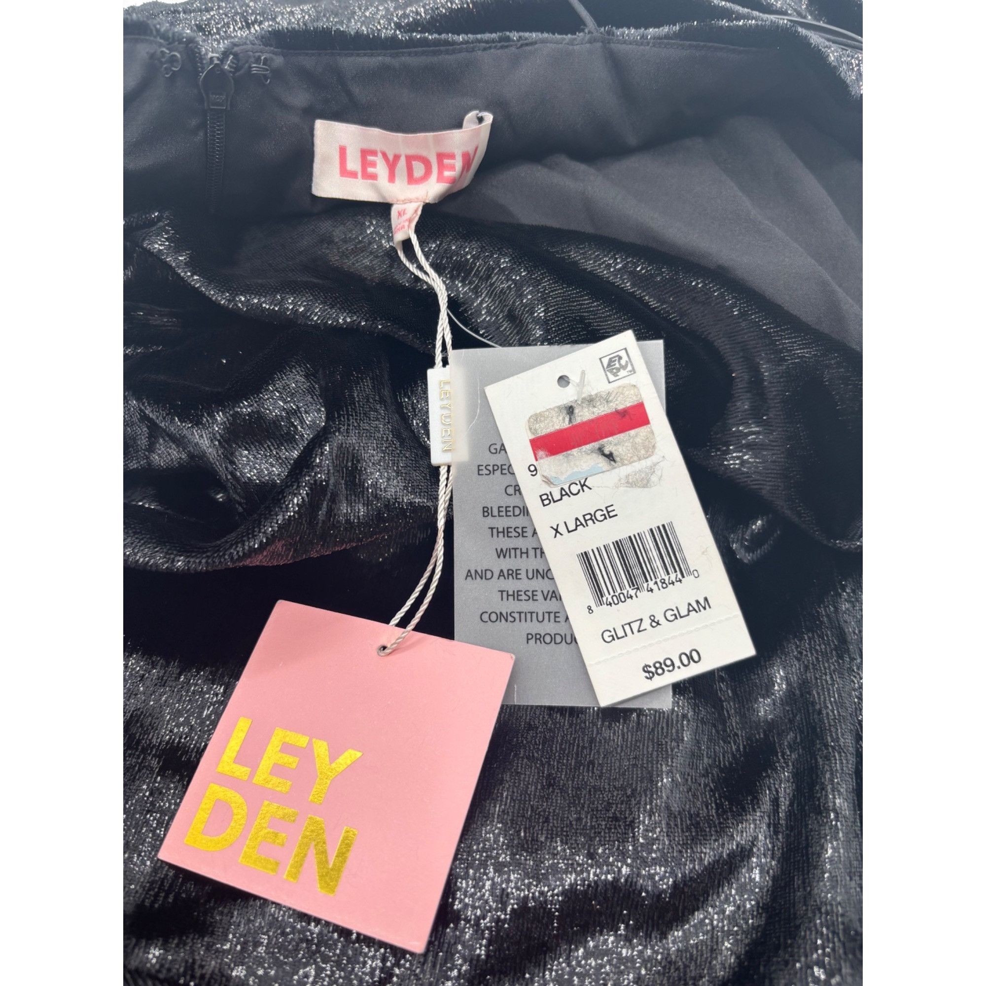 Other LEYDEN Women's Ruffle-hem Spaghetti Strap Cowl Neck Shimme Size XL / US 12-14 / IT 48-50 - 8 Thumbnail