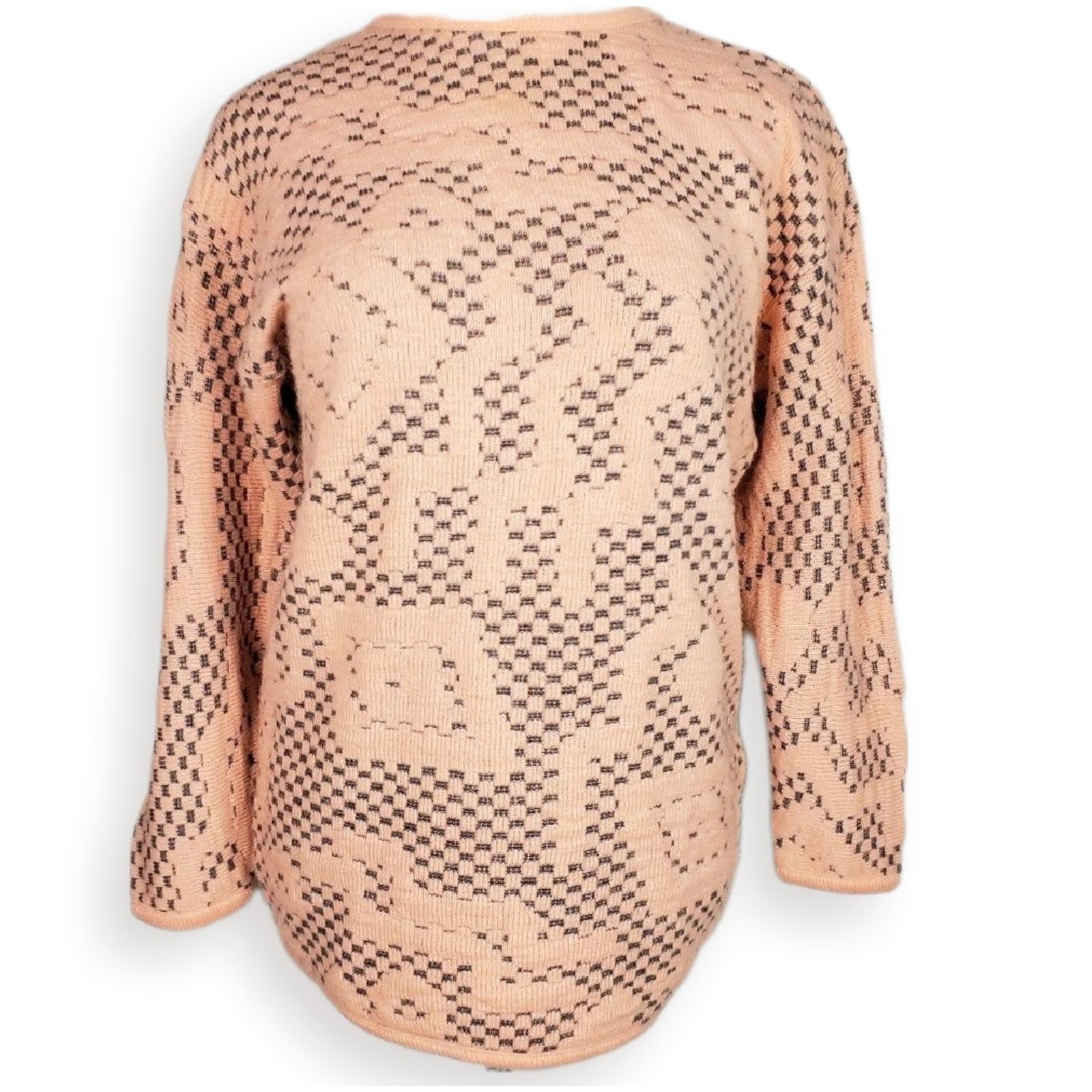 Vintage Vintage Pink Zipper Shoulder Sweater M-L 80s-90s Geometric Size M / US 6-8 / IT 42-44 - 1 Thumbnail