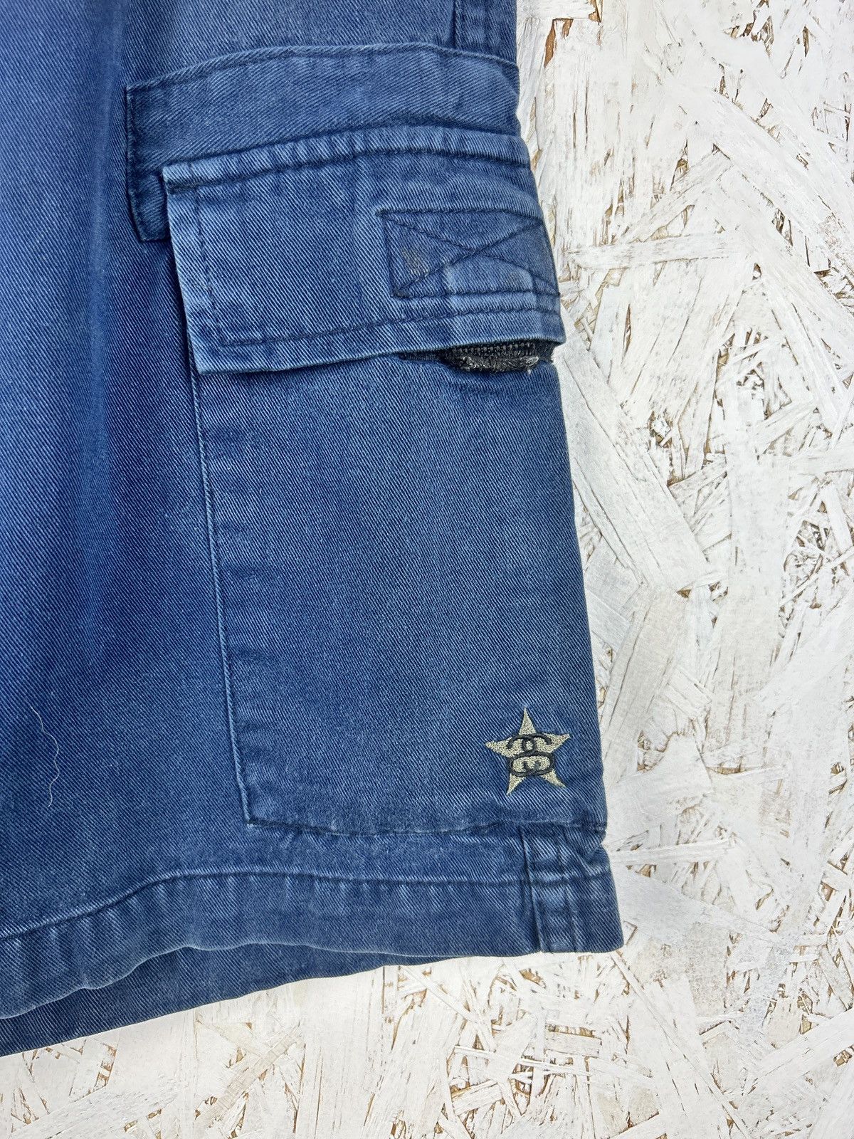 Stussy 90s Vintage Stussy Star Embroidery Cargo Shorts Navy Blue Size US 30 / EU 46 - 2 Thumbnail