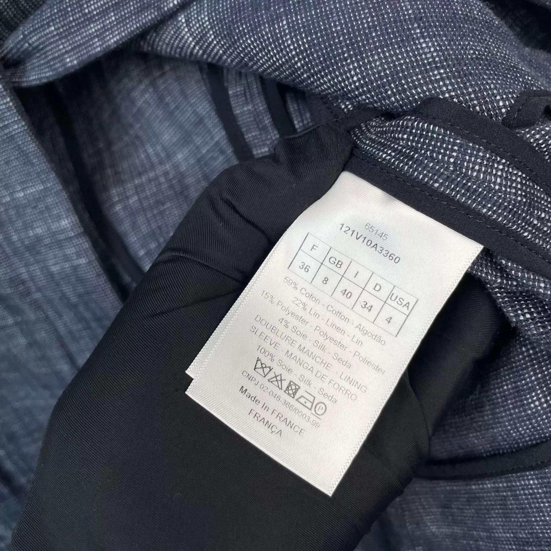 Dior Dior 95 New Linen Stand Collar Waist Blue Jkt 36 Size XS / US 0-2 / IT 36-38 - 4 Thumbnail