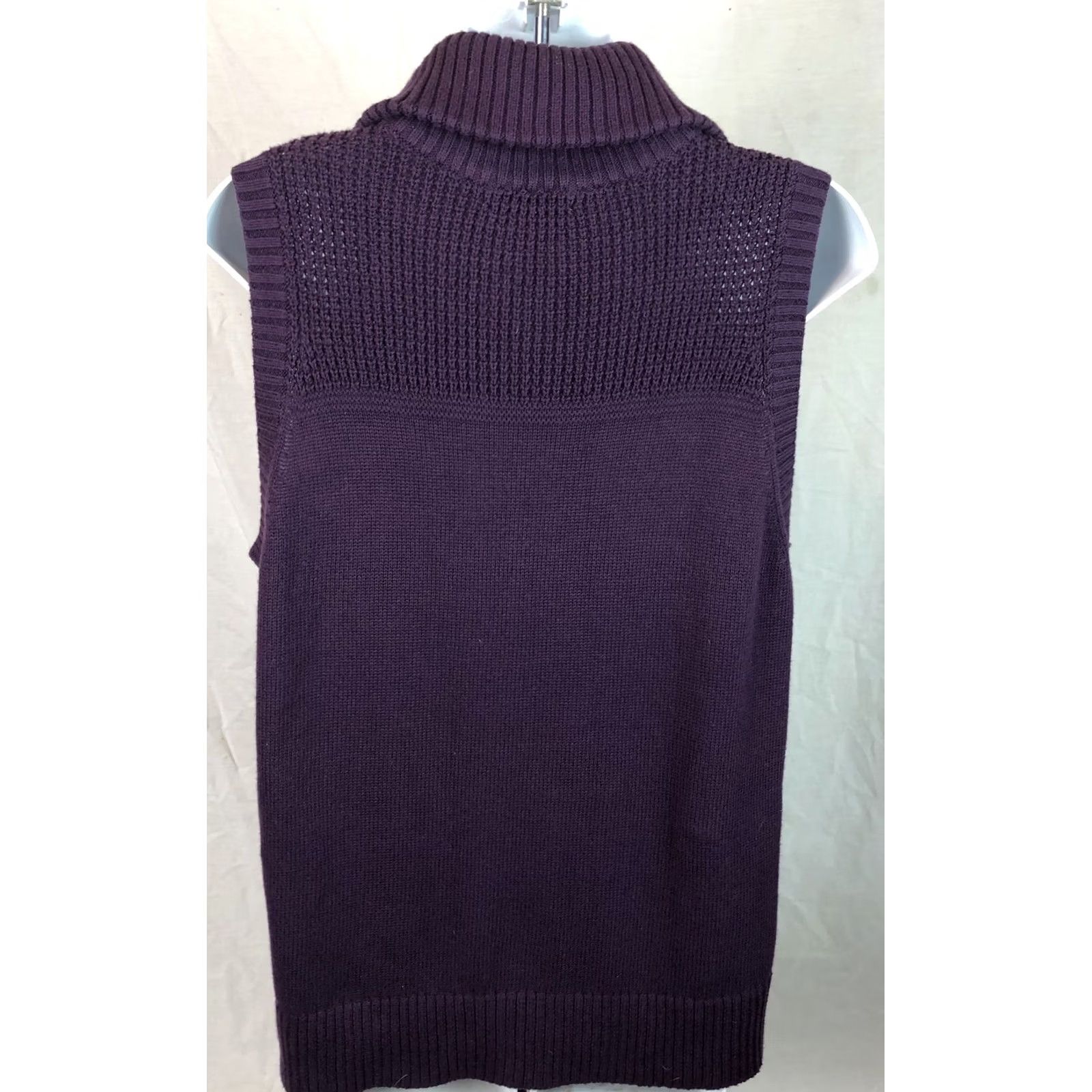 Vintage Christopher Banks Sweater Vest Purple Zip Front Sleeveless Convertible Collar M Size M / US 6-8 / IT 42-44 - 3 Thumbnail