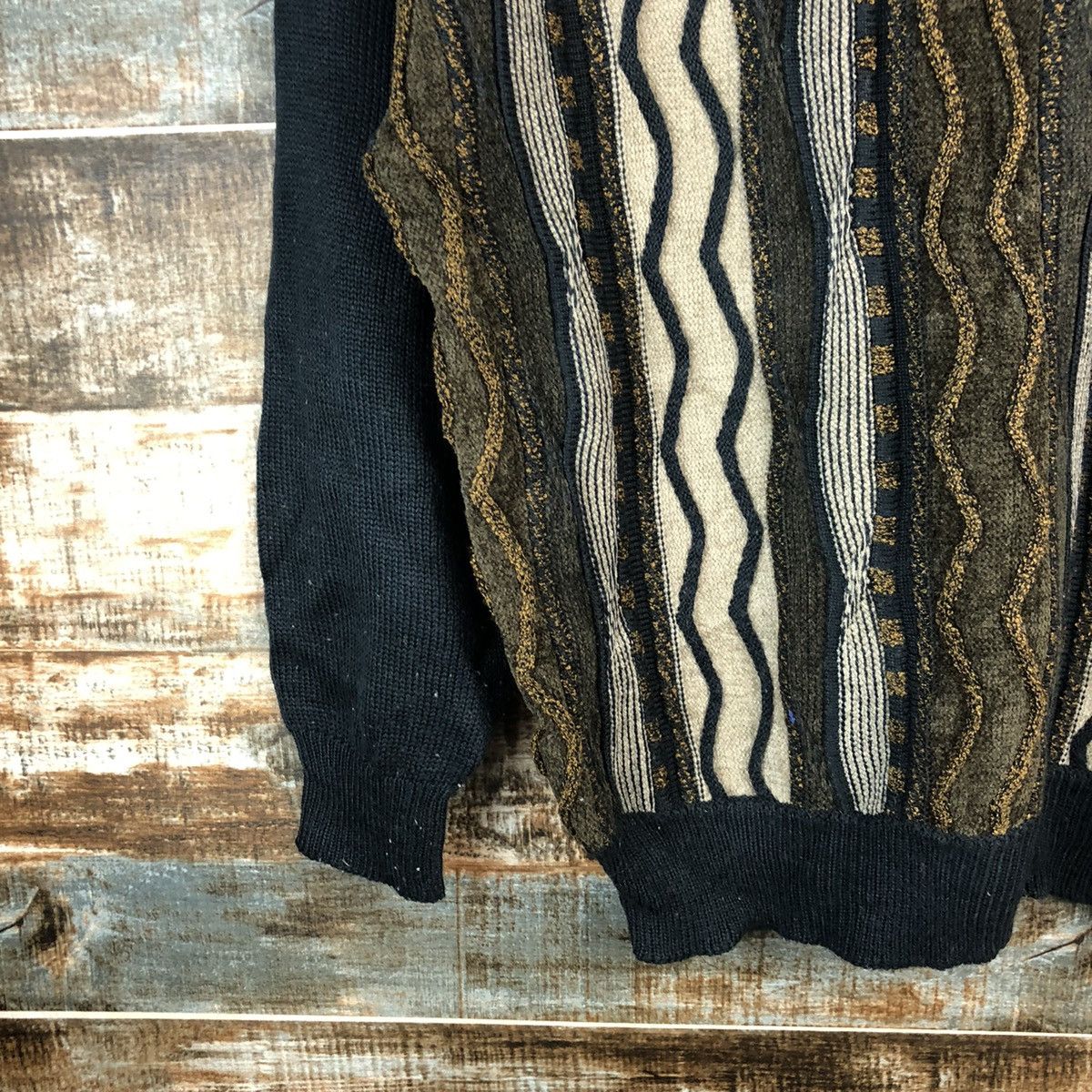 Homespun Knitwear × Japanese Brand × Vintage Aitals Zeal Black stripe Knitwear sweatshirt #A1559 Size US M / EU 48-50 / 2 - 7 Thumbnail