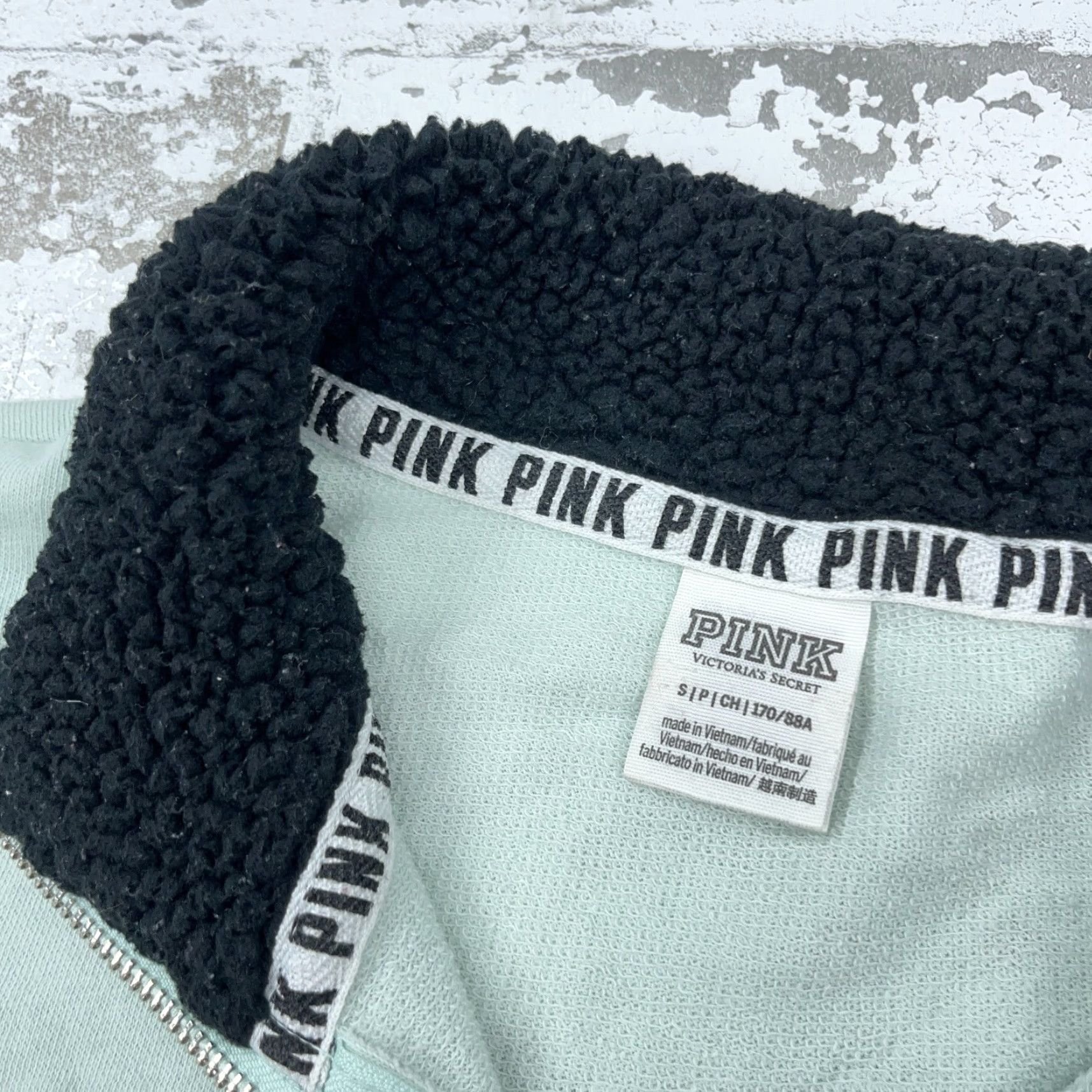 Victoria's Secret VINTAGE Victoria Secret Pink Sweater Women Small Mint Green Pullover Lightweight 1/4 Zip Size S / US 4 / IT 40 - 3 Thumbnail
