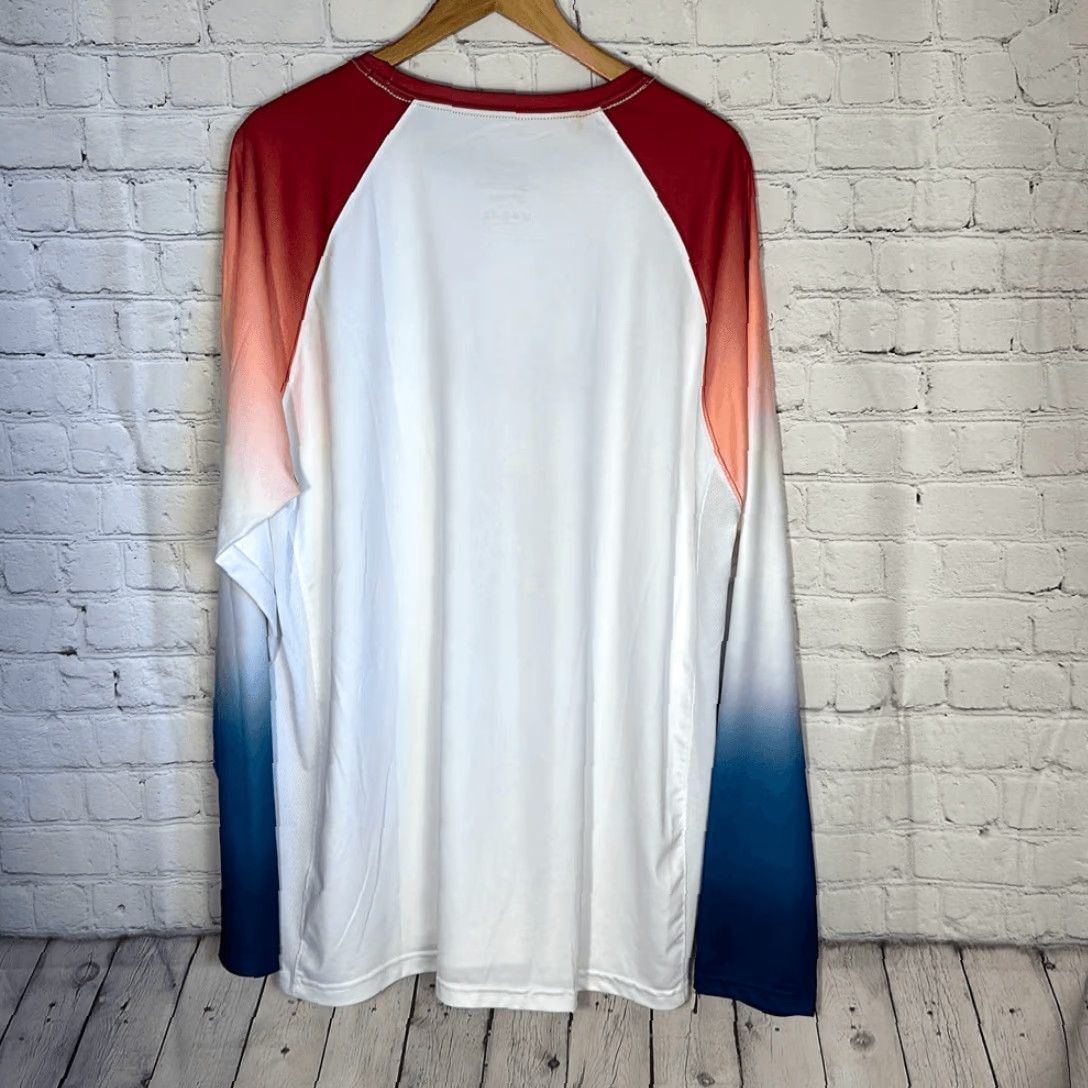 Vintage Huk Americana Flare Double Header Fishing Long Sleeve Shirt XXL Men White Blue 2XL T-Shirt Regular Size Huk Shirt Size US XXL / EU 58 / 5 - 4 Thumbnail