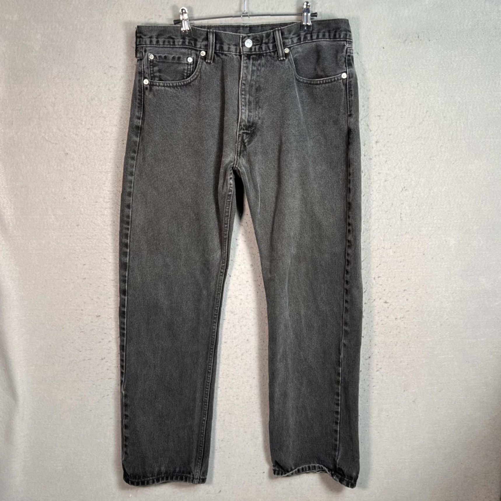 Levi's Levi's 505 Jeans Mens 36x32 Black Cotton Denim Straight Fit 5-Pocket Regular Rise Mid Vintage No N/A Size US 36 / EU 52 - 2 Thumbnail