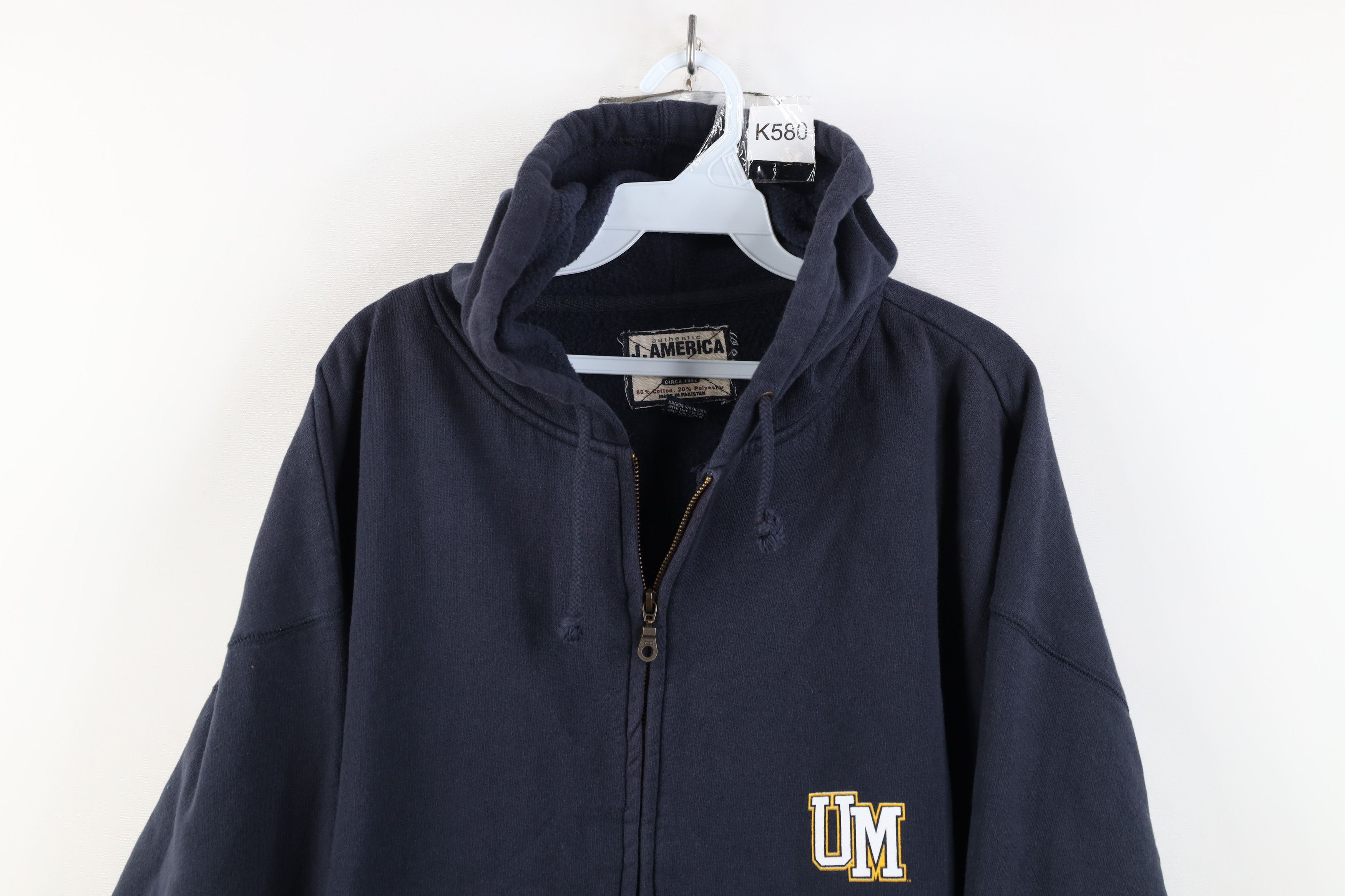 Vintage Vintage 90s Heavyweight University of Michigan Hoodie Size US XL / EU 56 / 4 - 2 Thumbnail