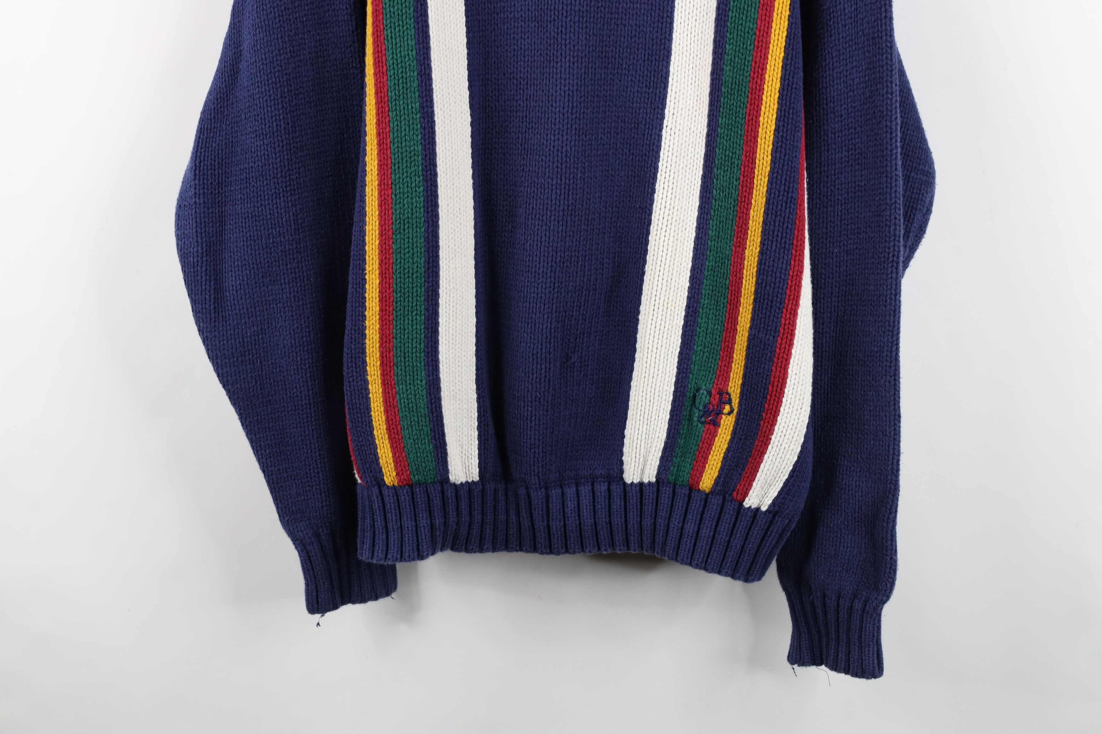 Vintage Vintage 90s Streetwear Rainbow Striped Cotton Knit Sweater Size US XL / EU 56 / 4 - 3 Thumbnail