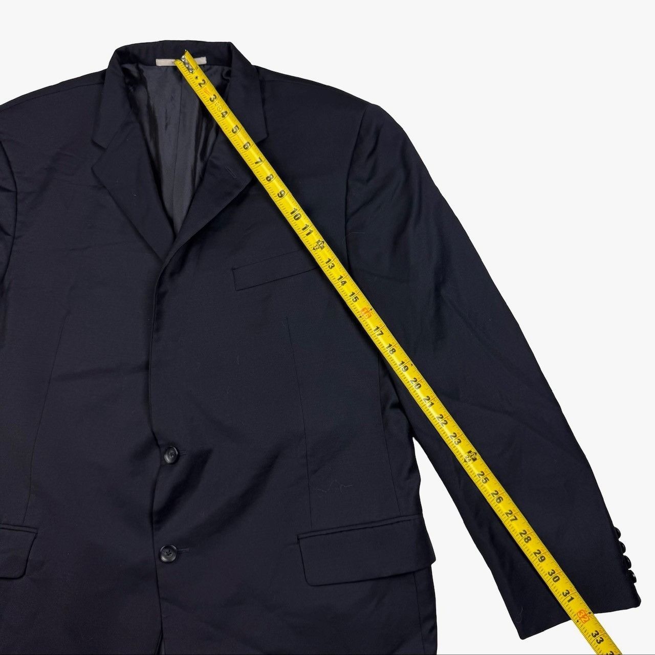Hickey Freeman Hickey Freeman Wilburn Men’s Wool 2-Button Blazer Navy Blue Size 48L - 10 Thumbnail